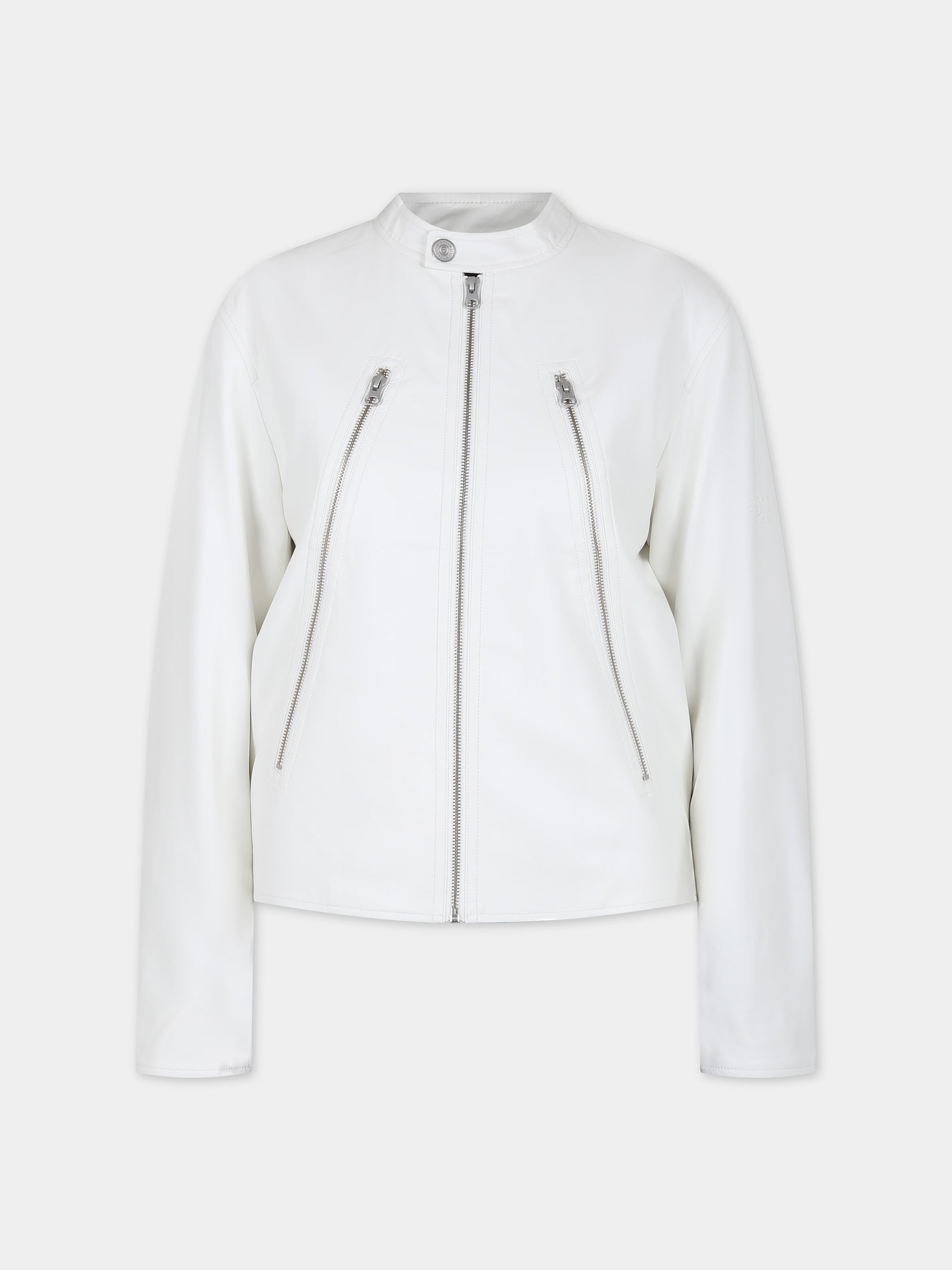 Giubbotto bianco per bambini con logo,Mm6 Maison Margiela,M60497 MM01Y MM6J15BU M6101