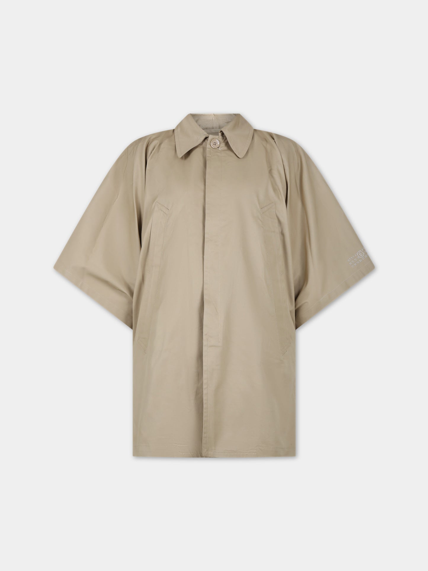 Cappa beige per bambina con logo,Mm6 Maison Margiela,M60501 MM036 MM6J69U M6700