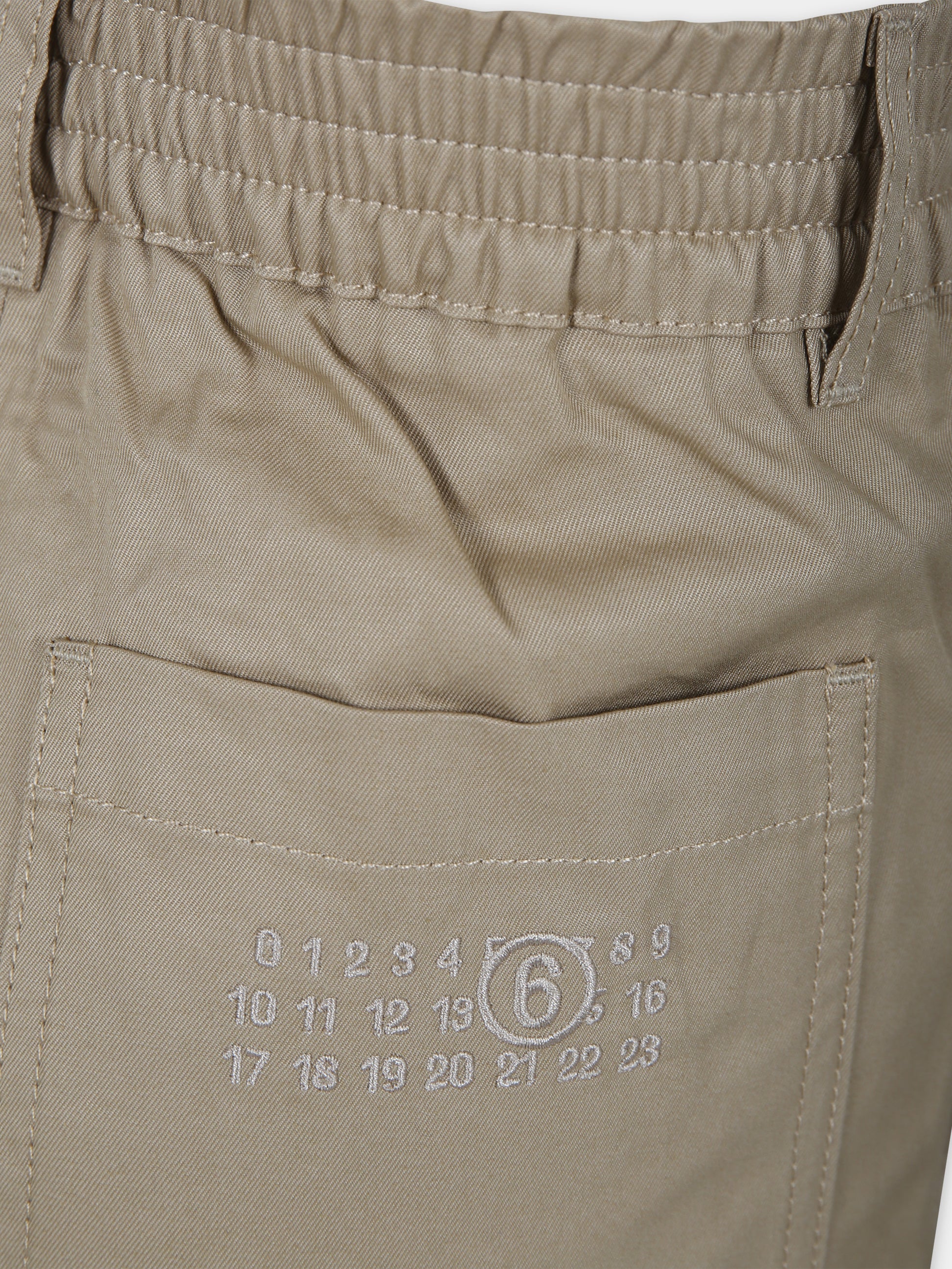 Pantaloni beige per bambina con logo,Mm6 Maison Margiela,M60502 MM036 MM6P108U M6700