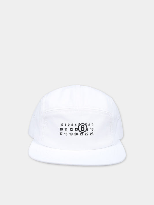 Cappello bianco per bambini con logo,Mm6 Maison Margiela,M60534 MM025 MM6F19U M6100