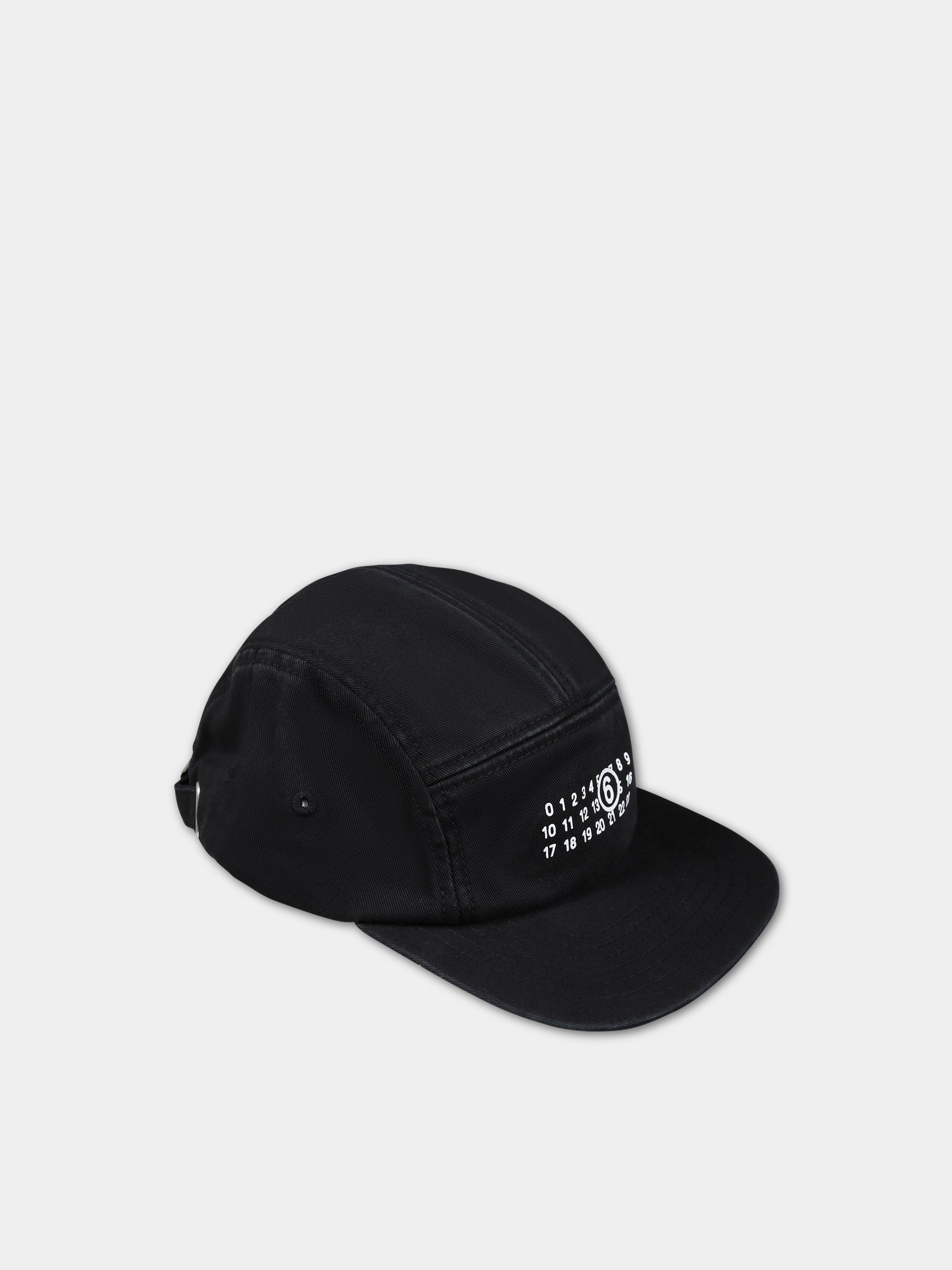Cappello nero per bambini con logo,Mm6 Maison Margiela,M60534 MM025 MM6F19U M6900