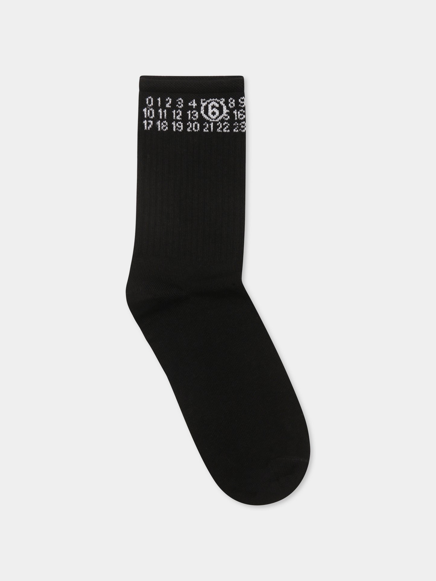 Black socks for kids with logo