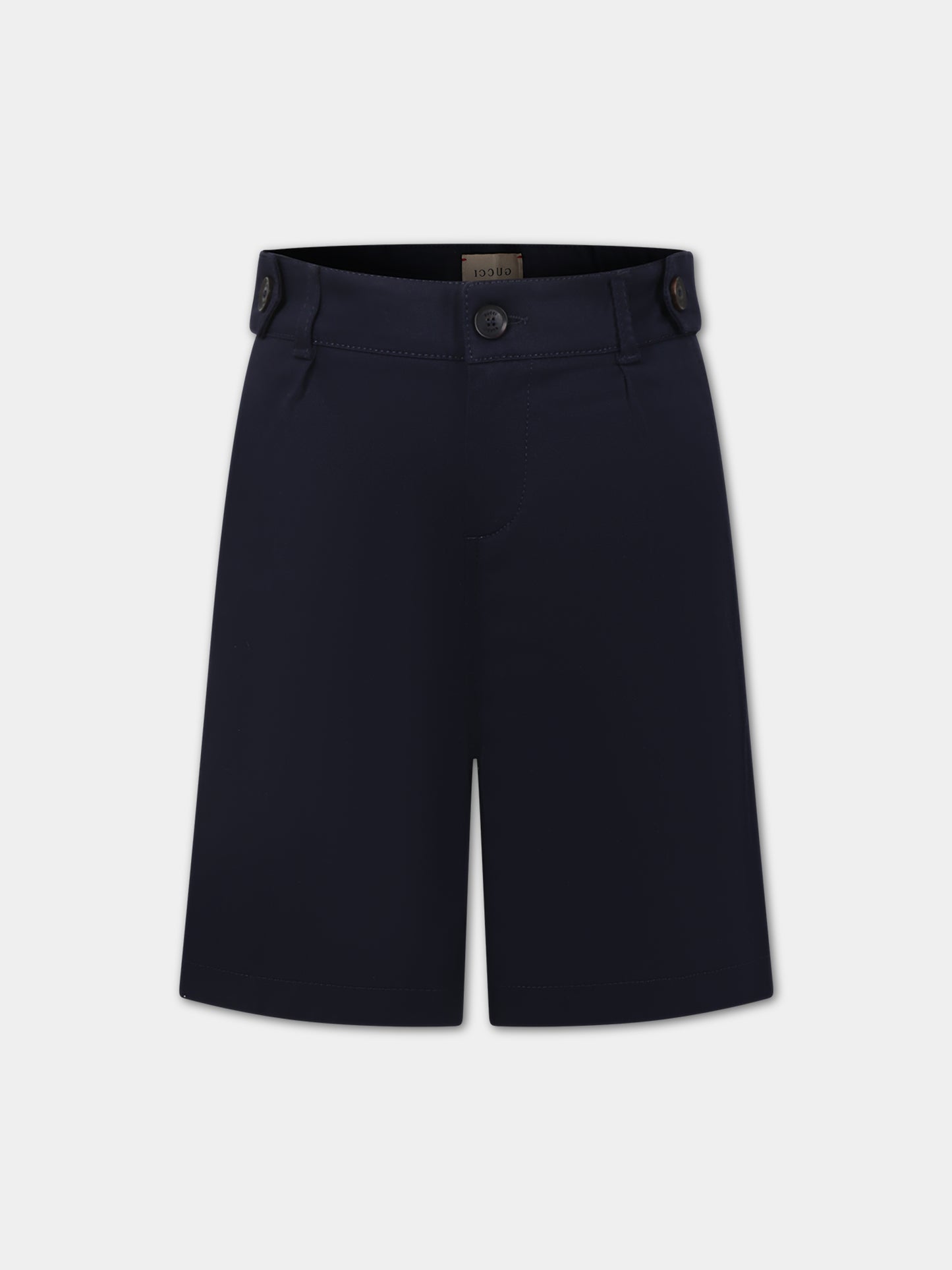 Shorts blu per bambino con doppia G,Gucci Kids,770549 XWA0I 4080