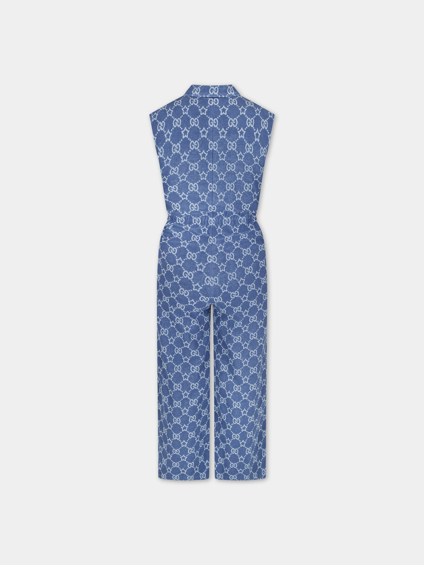 Jumpsuit blu per bambina con stelle GG,Gucci Kids,767912 XJF8C 4695