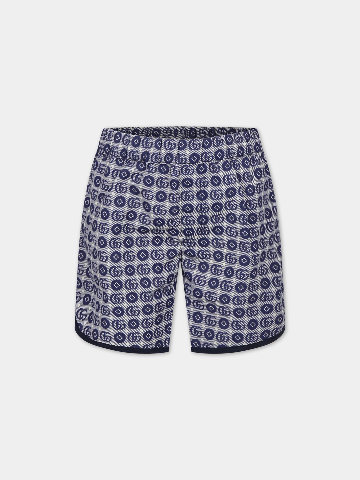 Boxer mare blu per bambino con doppia G,Gucci Kids,773026 XWA1B 4262