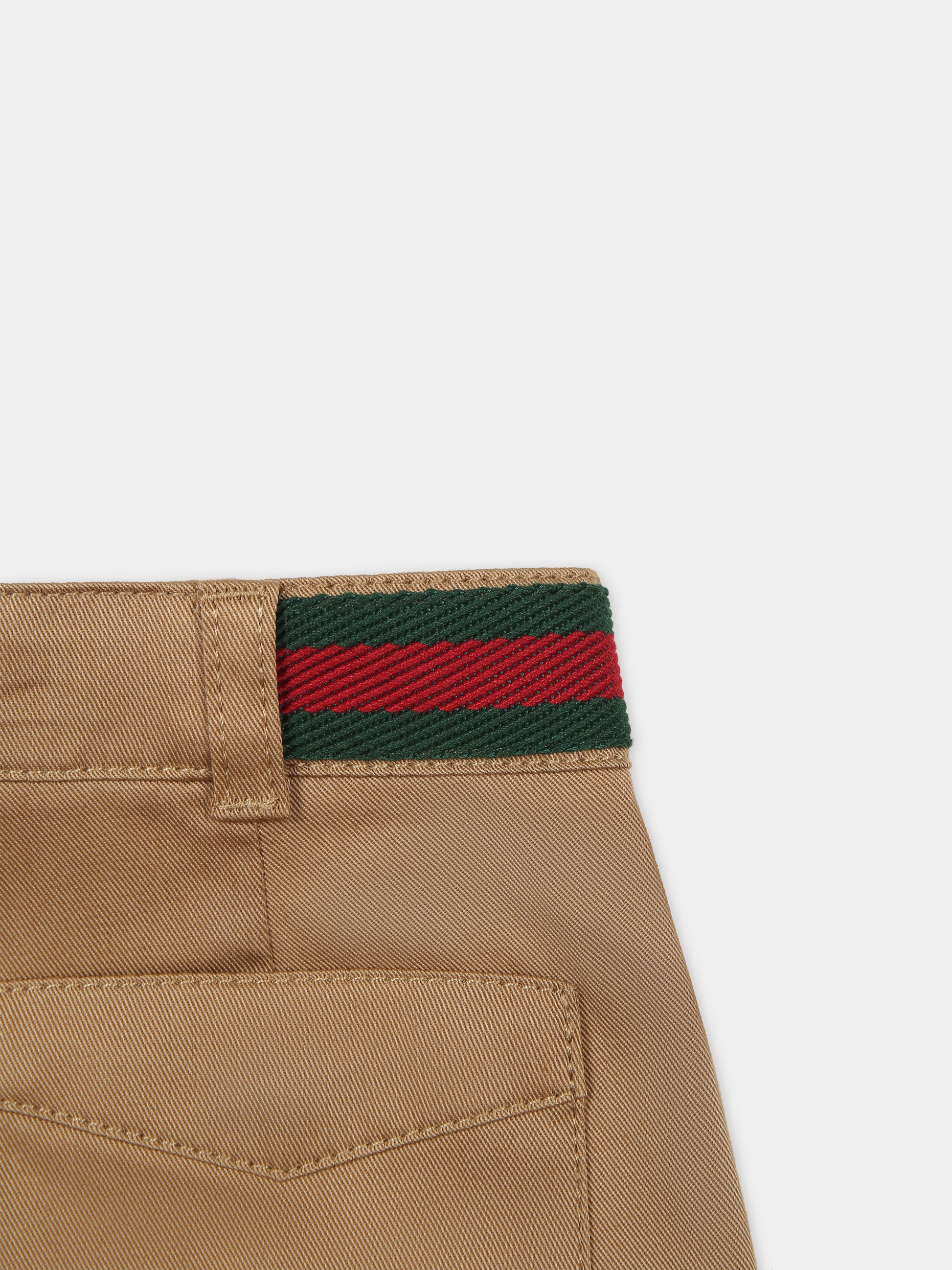 Shorts beige per neonato con dettaglio Web,Gucci Kids,778591 XWA0I 9813