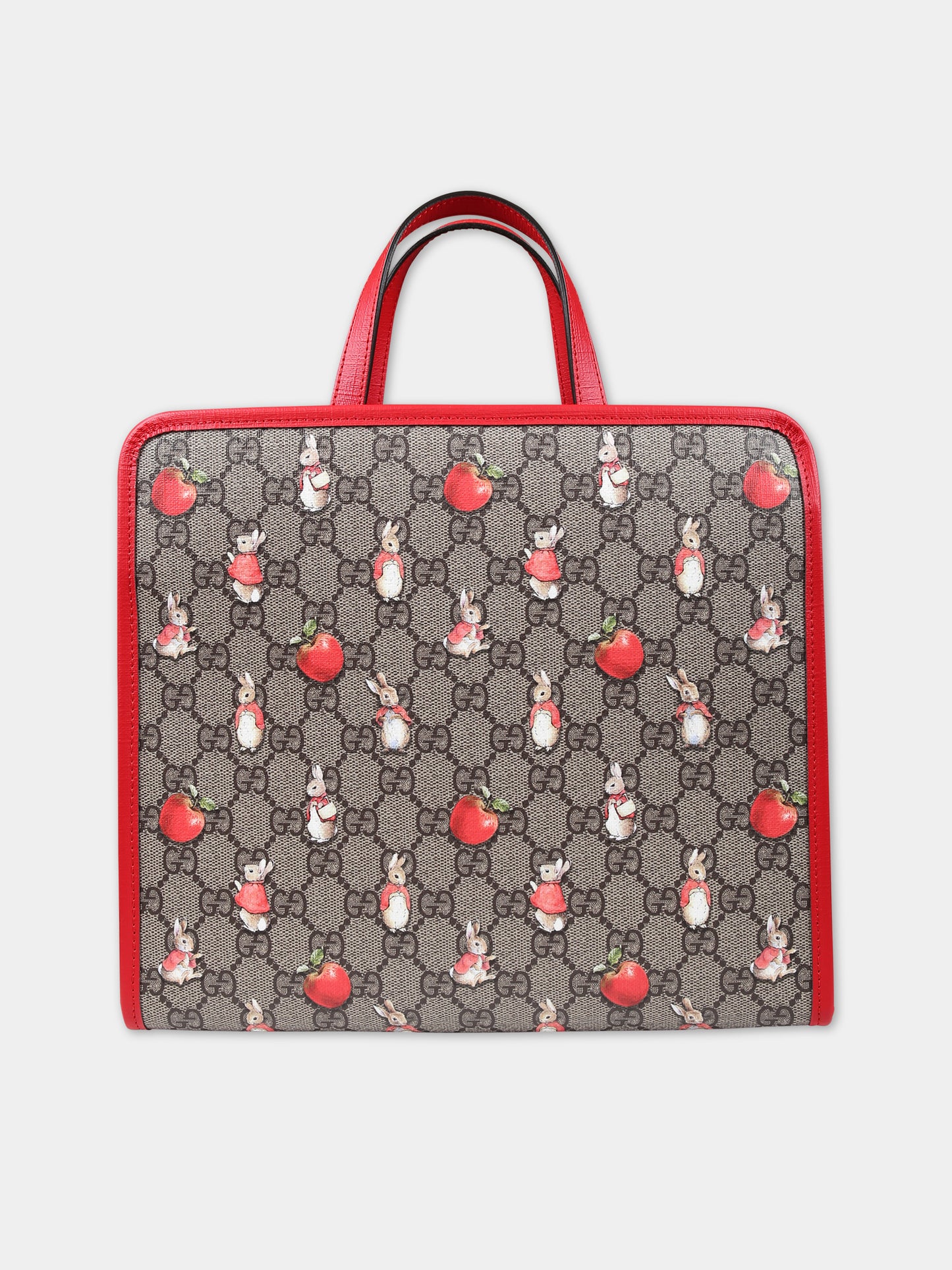 Borsa marrone per bambina con stampa,Gucci Kids,605614 FAC0K 8647