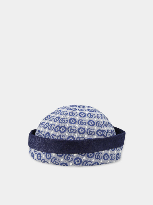 Cappello blu per bambino con motivo GG,Gucci Kids,776539 3HAXZ 4268