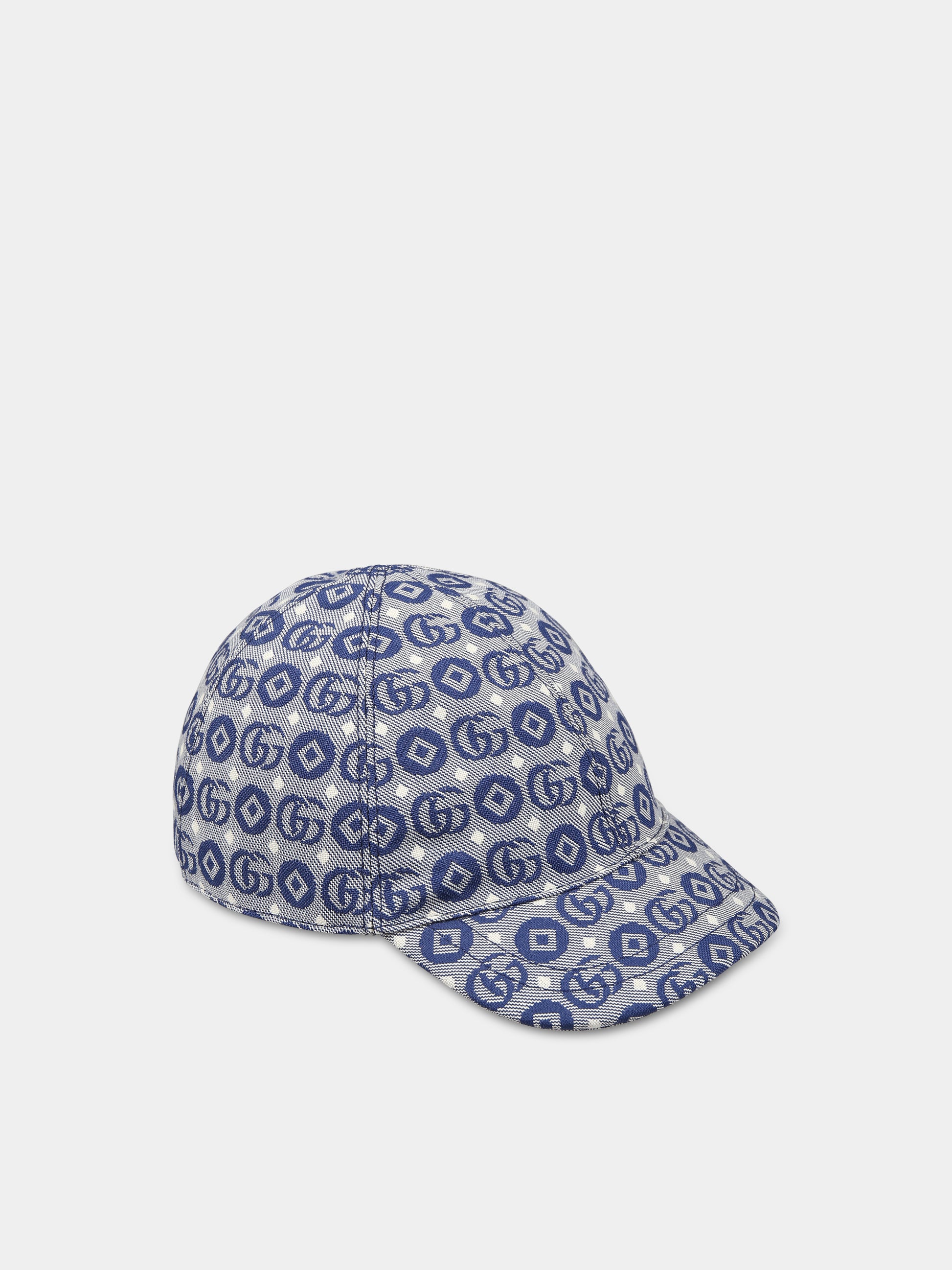 Cappello blu per neonata con doppia G,Gucci Kids,779186 3HAYU 4200