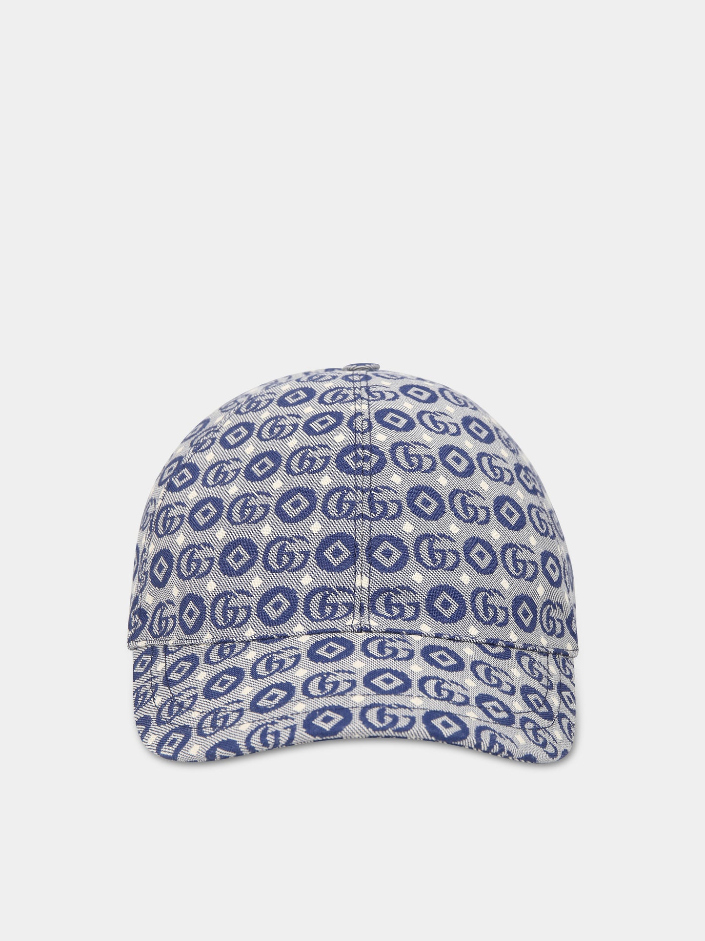 Cappello blu per bambini con doppia G,Gucci Kids,481774 3HAQA 4268