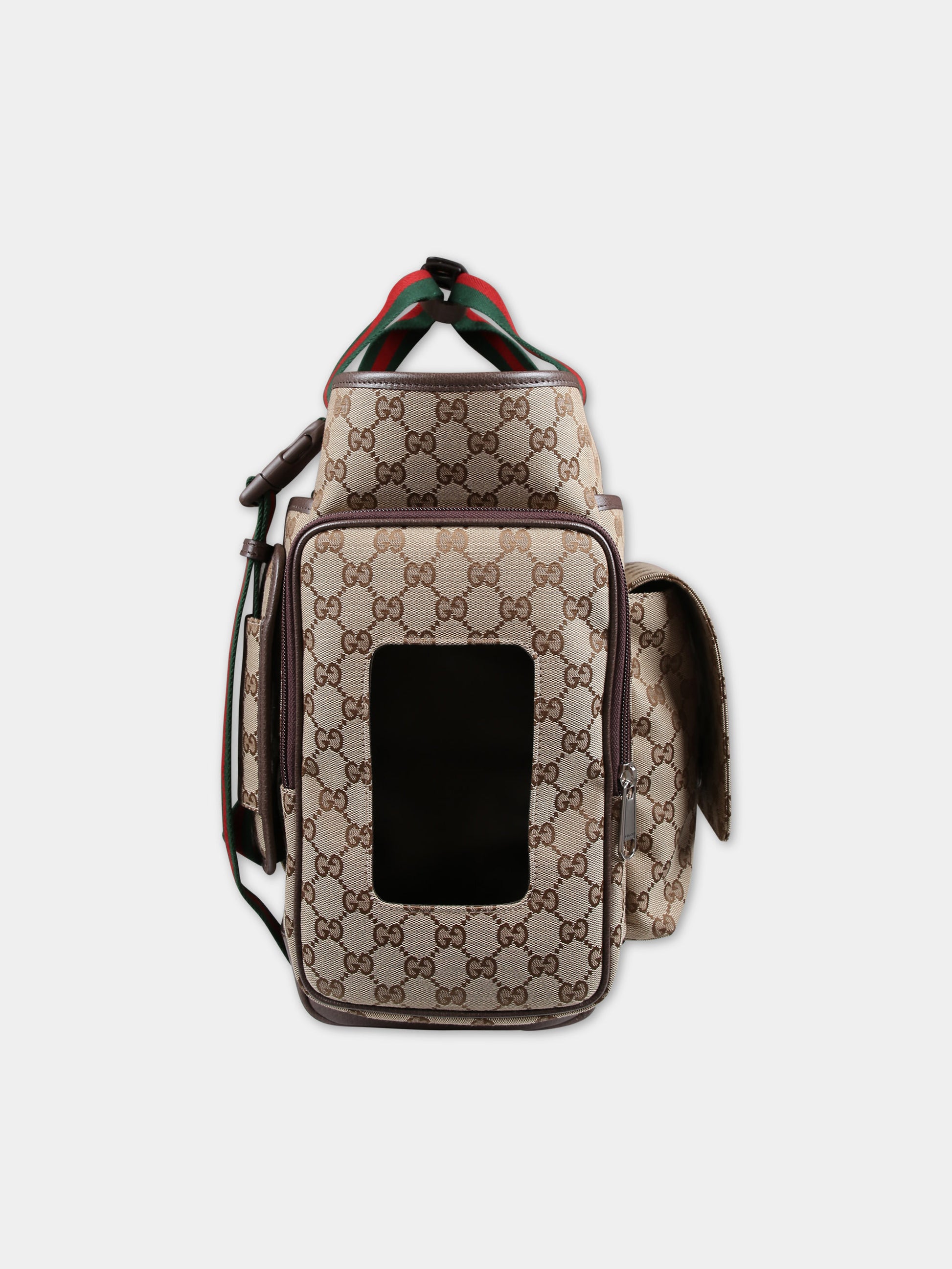 Borsa mamma beige con logo GG all-over,Gucci Kids,768116 FACPQ 8641