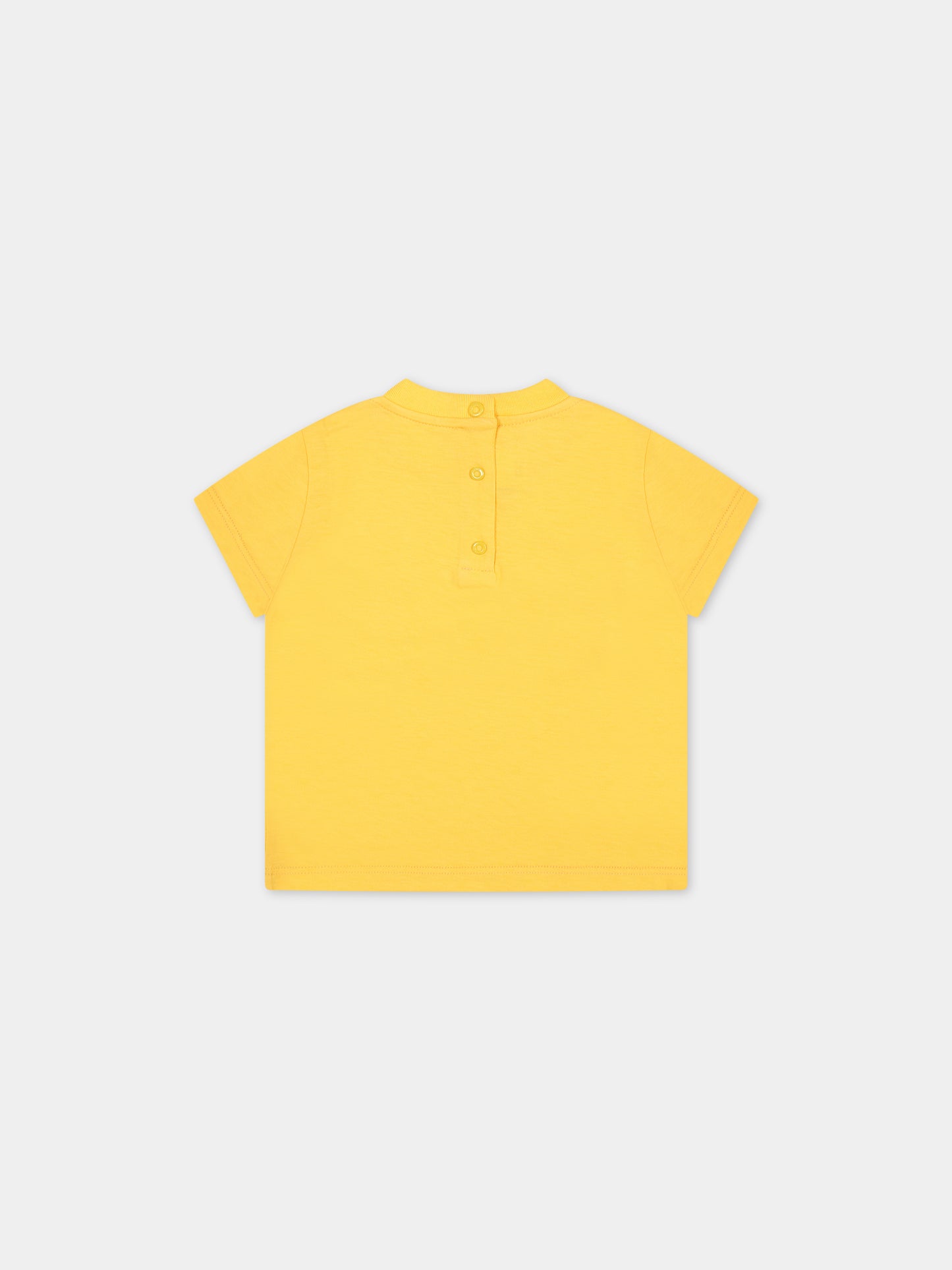 T-shirt gialla per neonato con logo,Fendi Kids,BUI074 7AJ F1MU0