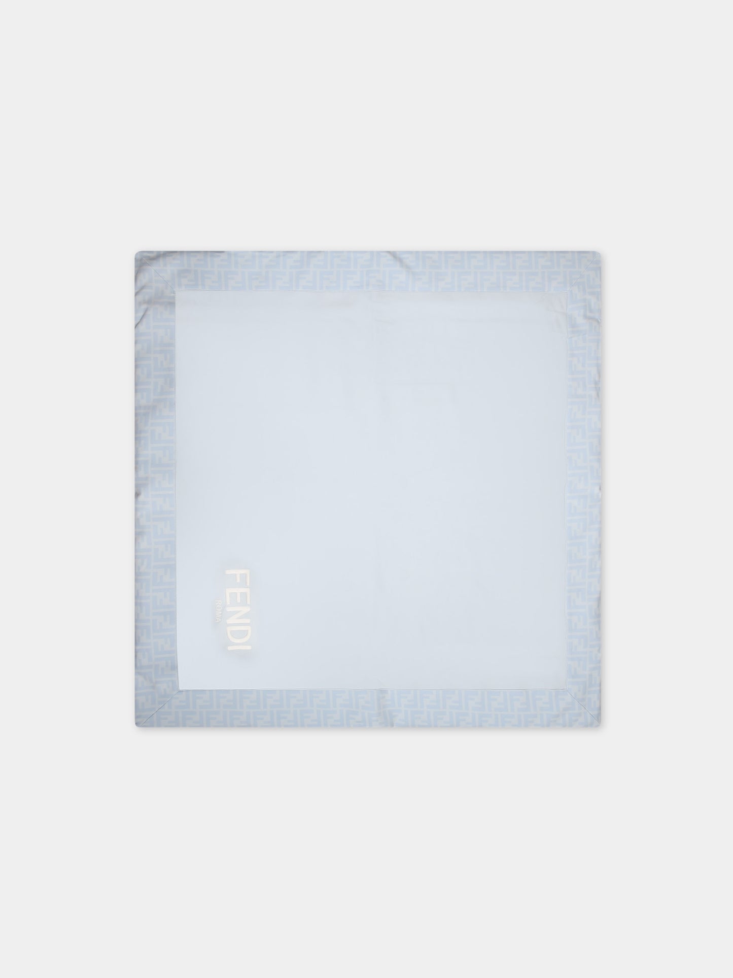 Coperta celeste per neonato con logo,Fendi Kids,BUJ267 AQT8 F19J4
