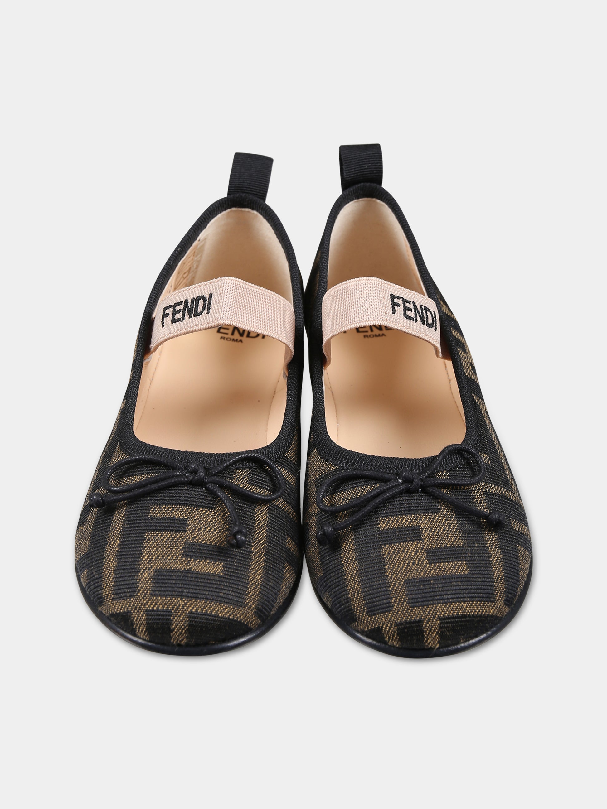 Ballerine per bambina con logo FF all over,Fendi Kids,JFR377 AQ75 F1NJB