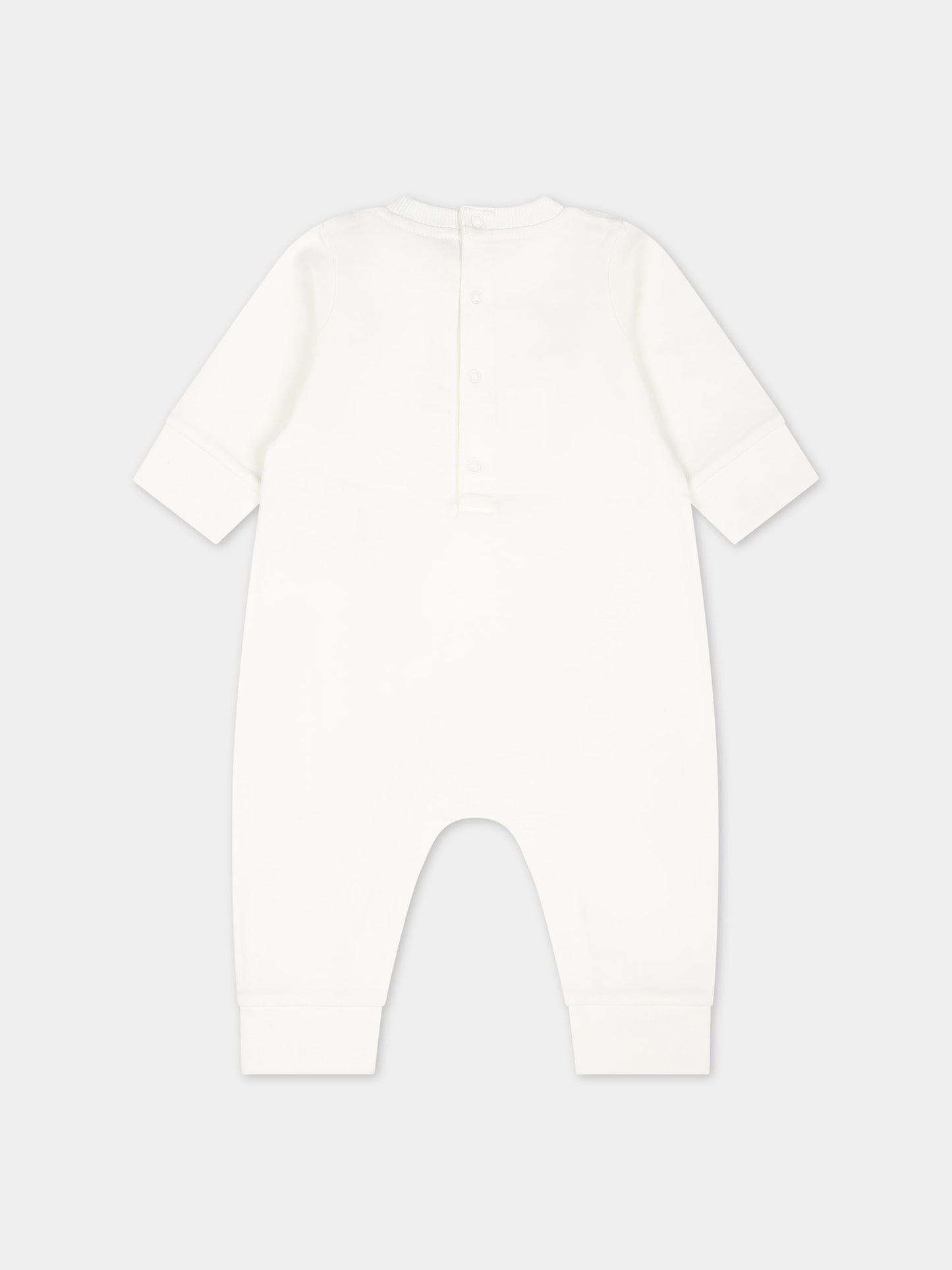 Tutina bianca per neonato con logo,Moncler Kids,951 8L00002 899AR 034