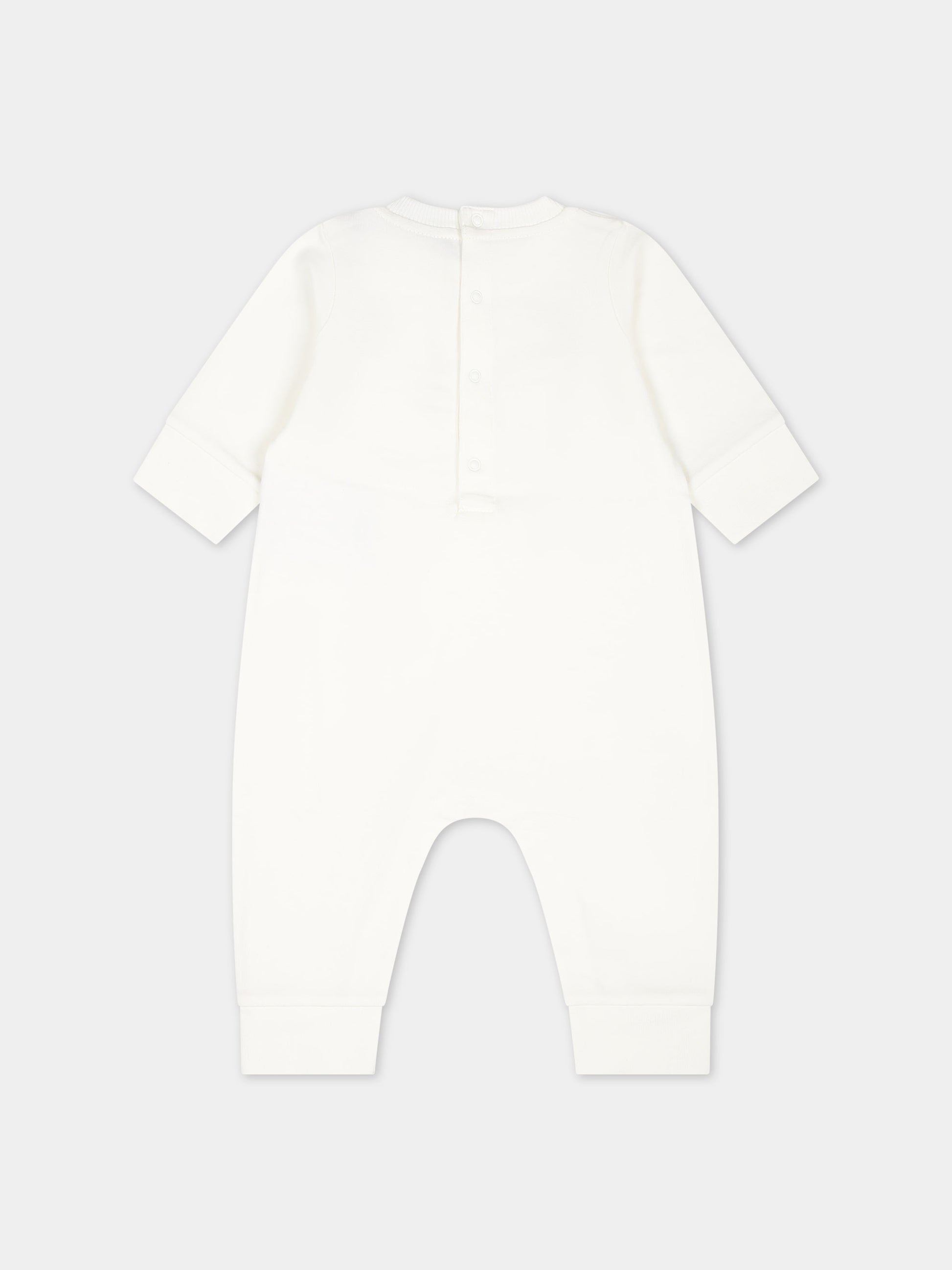 Tutina bianca per neonato con logo,Moncler Kids,951 8L00002 899AR 034