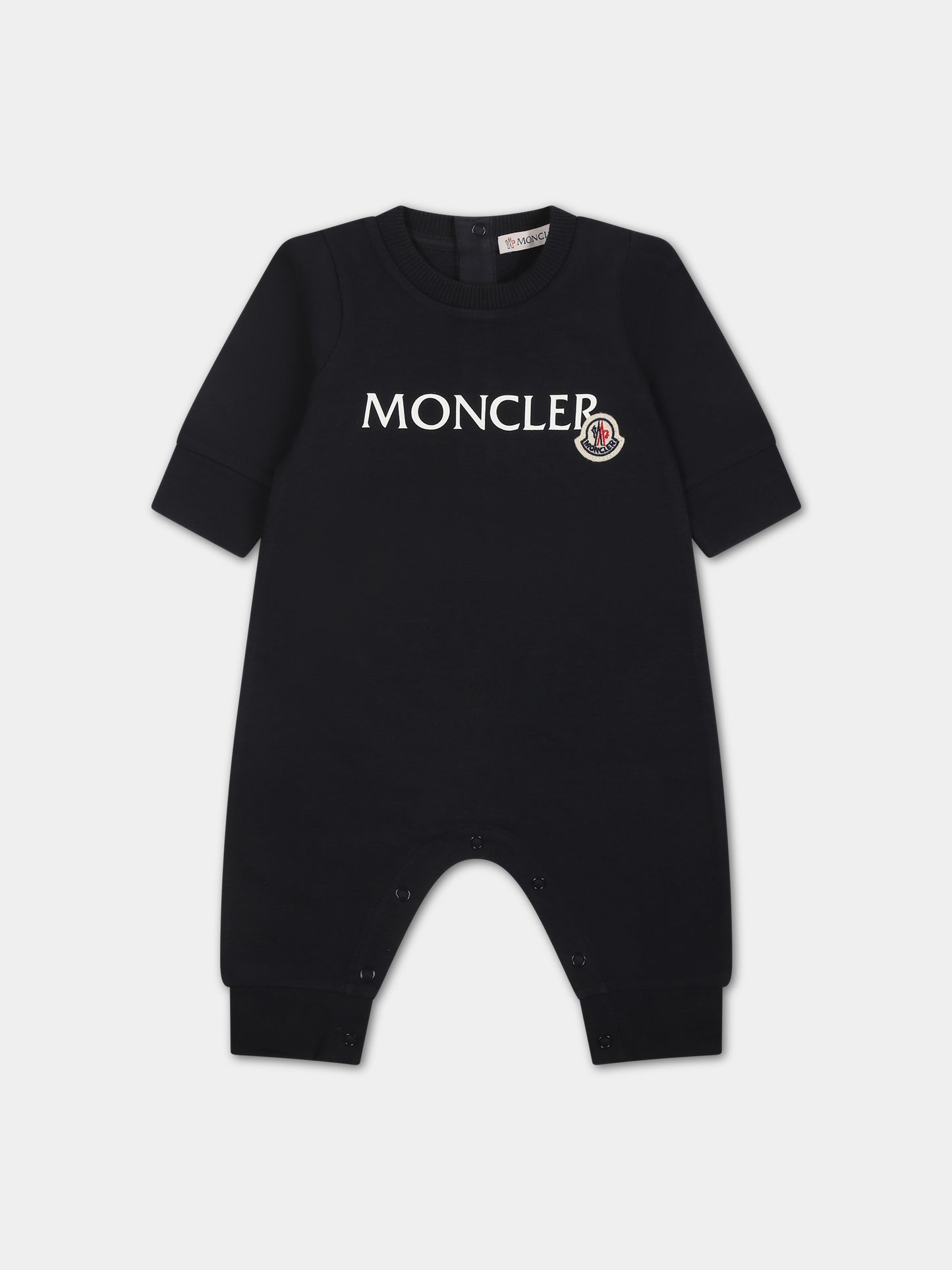 Tutina blu per neonato con logo,Moncler Kids,951 8L00002 899AR 778