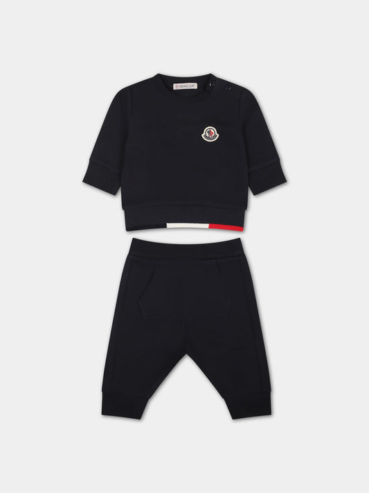 Completo blu per neonato con logo,Moncler Kids,951 8M00010 809AC 742