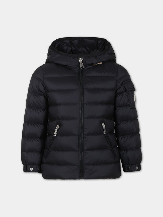 Piumino Gles nero con cappuccio per bambina,Moncler Kids,954 1A00030 595FE 999