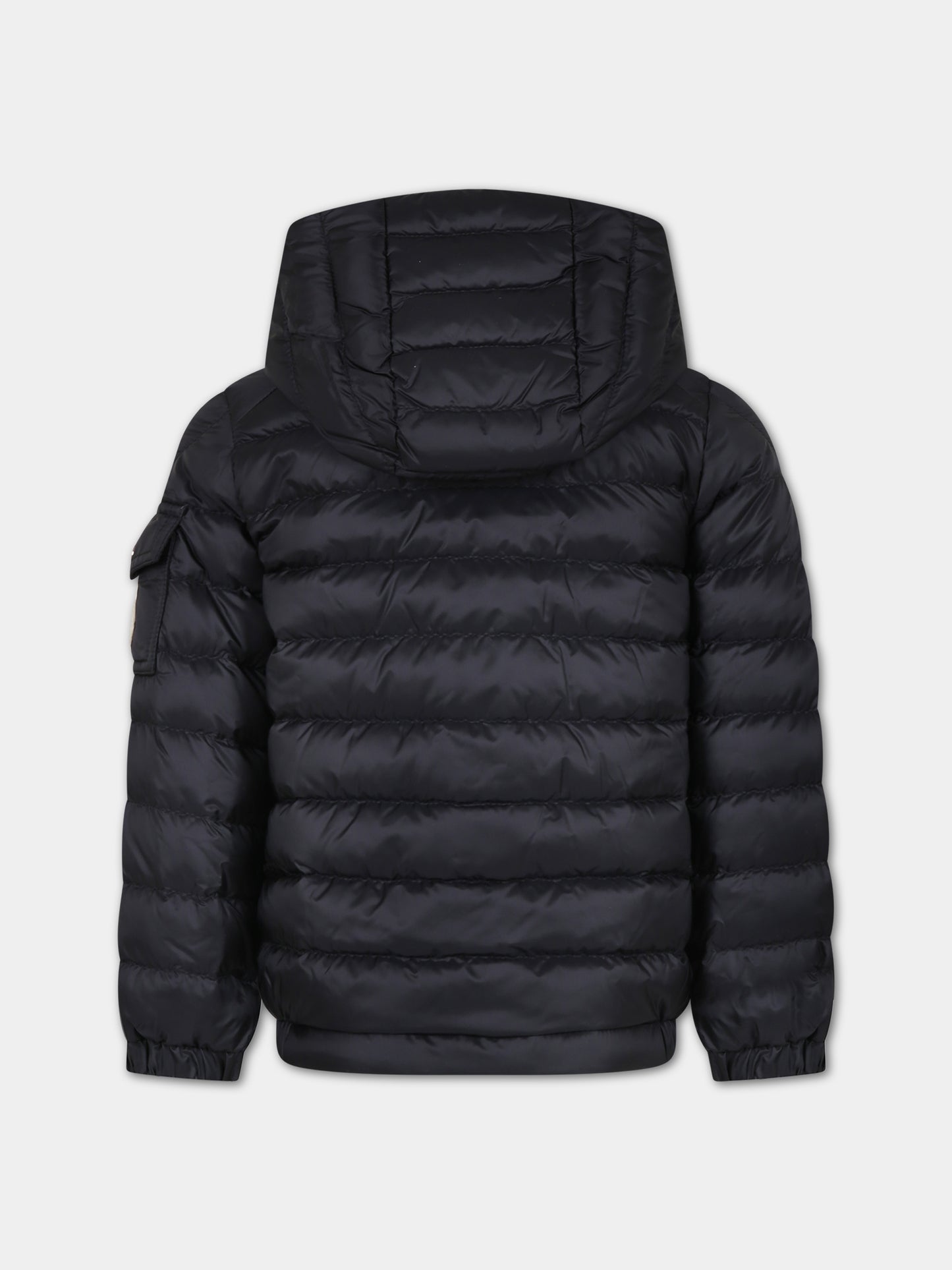 Piumino Lauros nero con cappuccio nero per bambino,Moncler Kids,954 1A00031 595FE 999