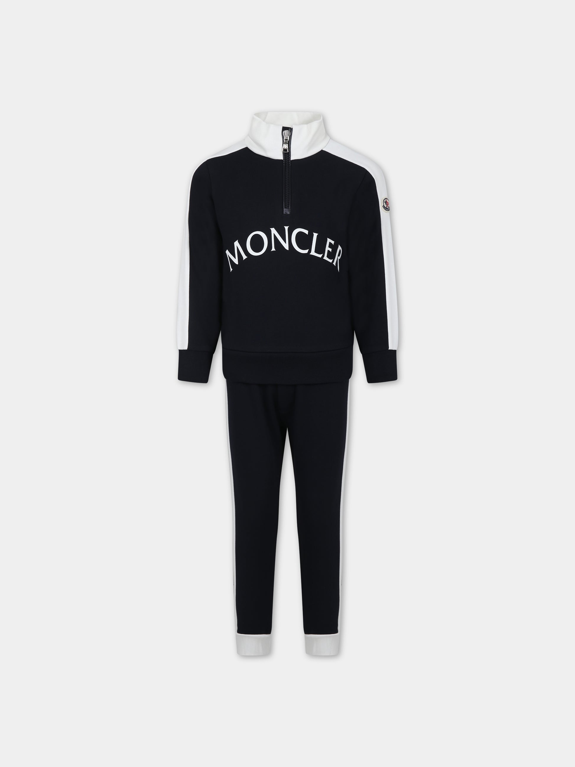 Completo blu per bambino con logo,Moncler Kids,954 8M00002 809AG F70