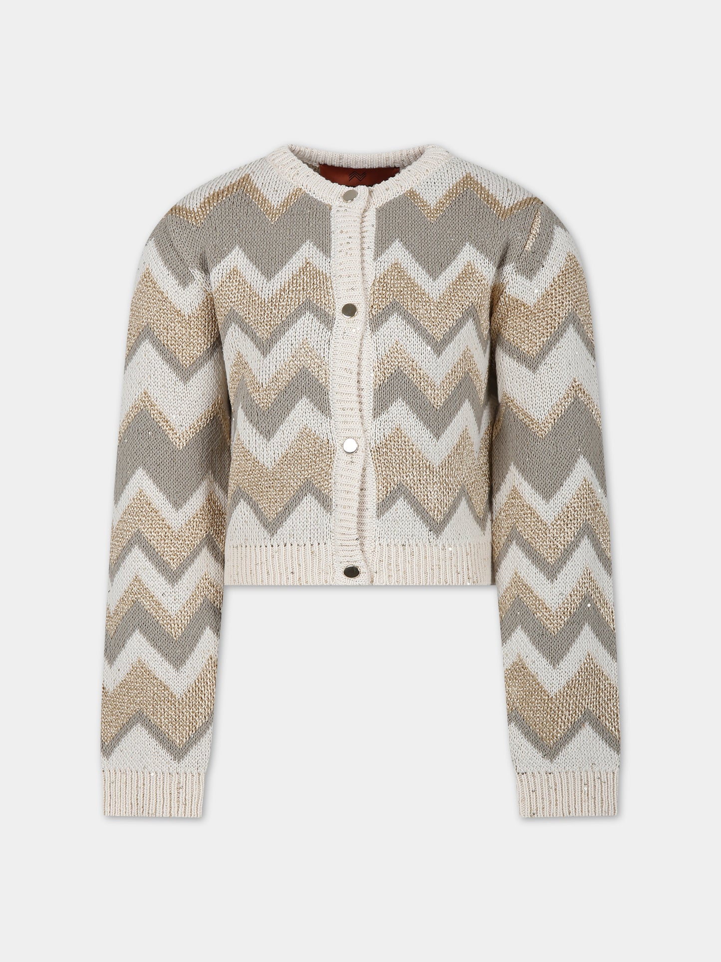 Cardigan beige per bambina,Missoni,MU2A20 X0136 109