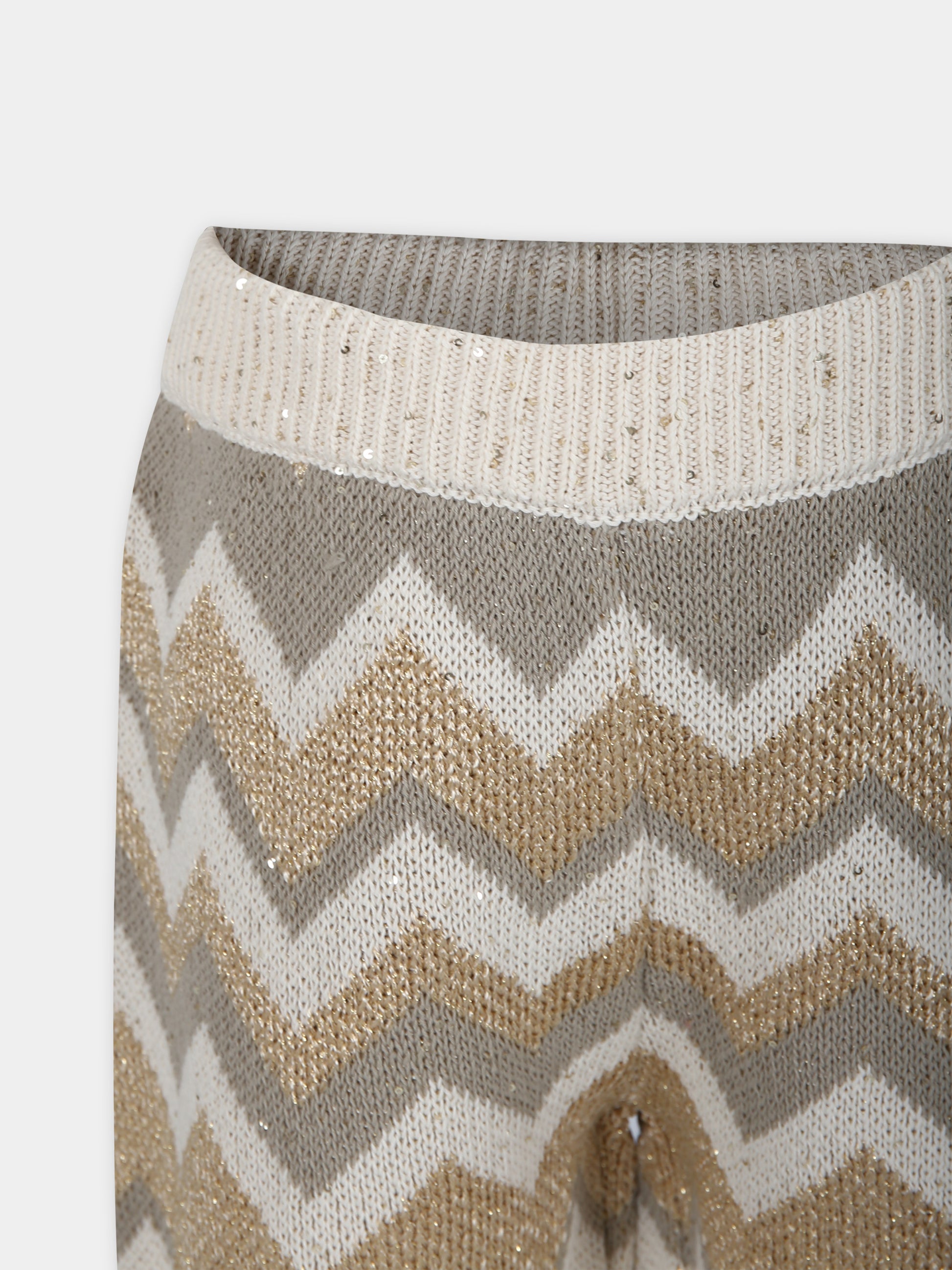 Shorts casual beige per bambina,Missoni,MU6B29 X0136 109