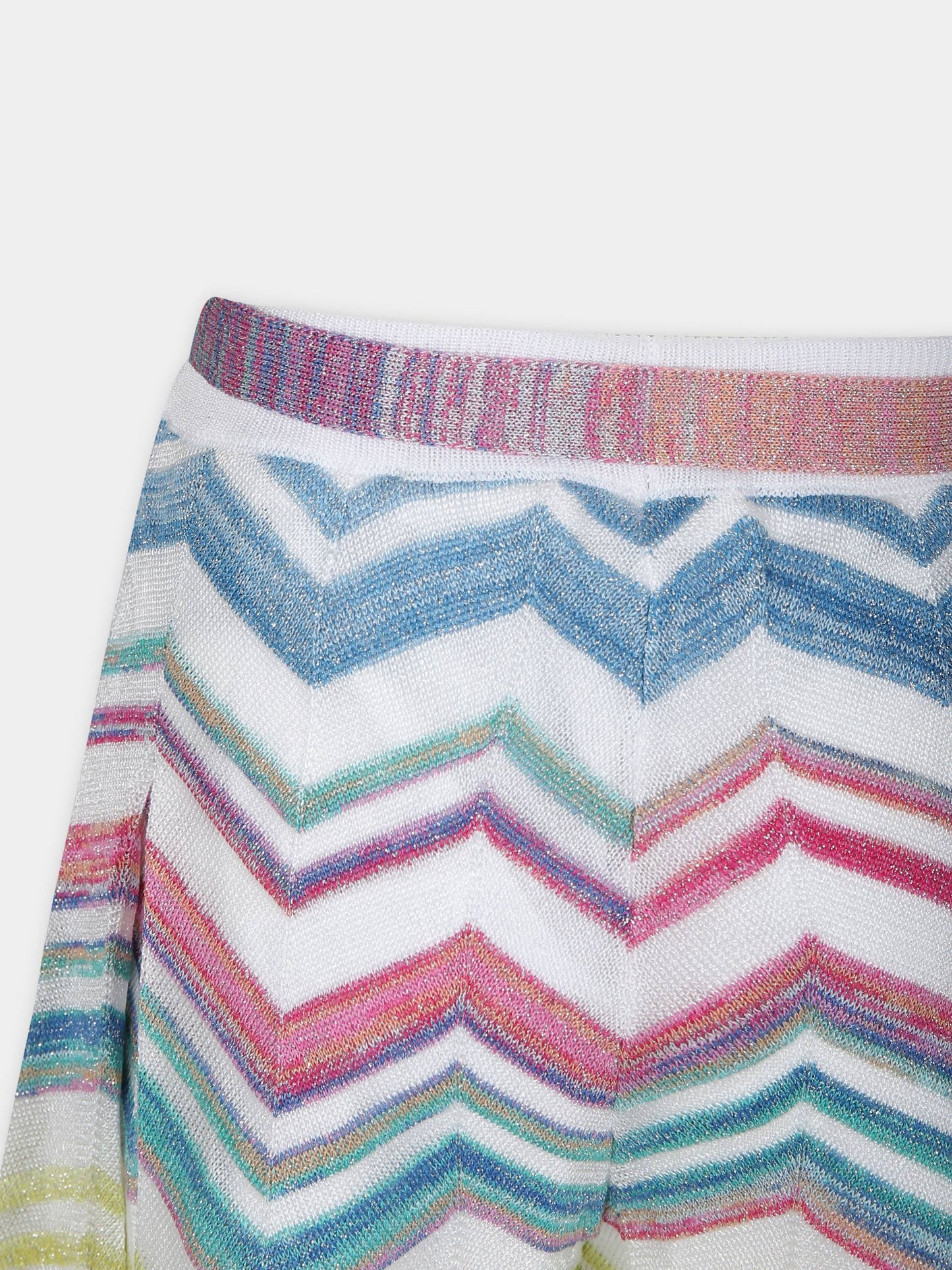 Pantaloni casual multicolor per bambina con motivo a chevron,Missoni,MU6B90 X0146 999