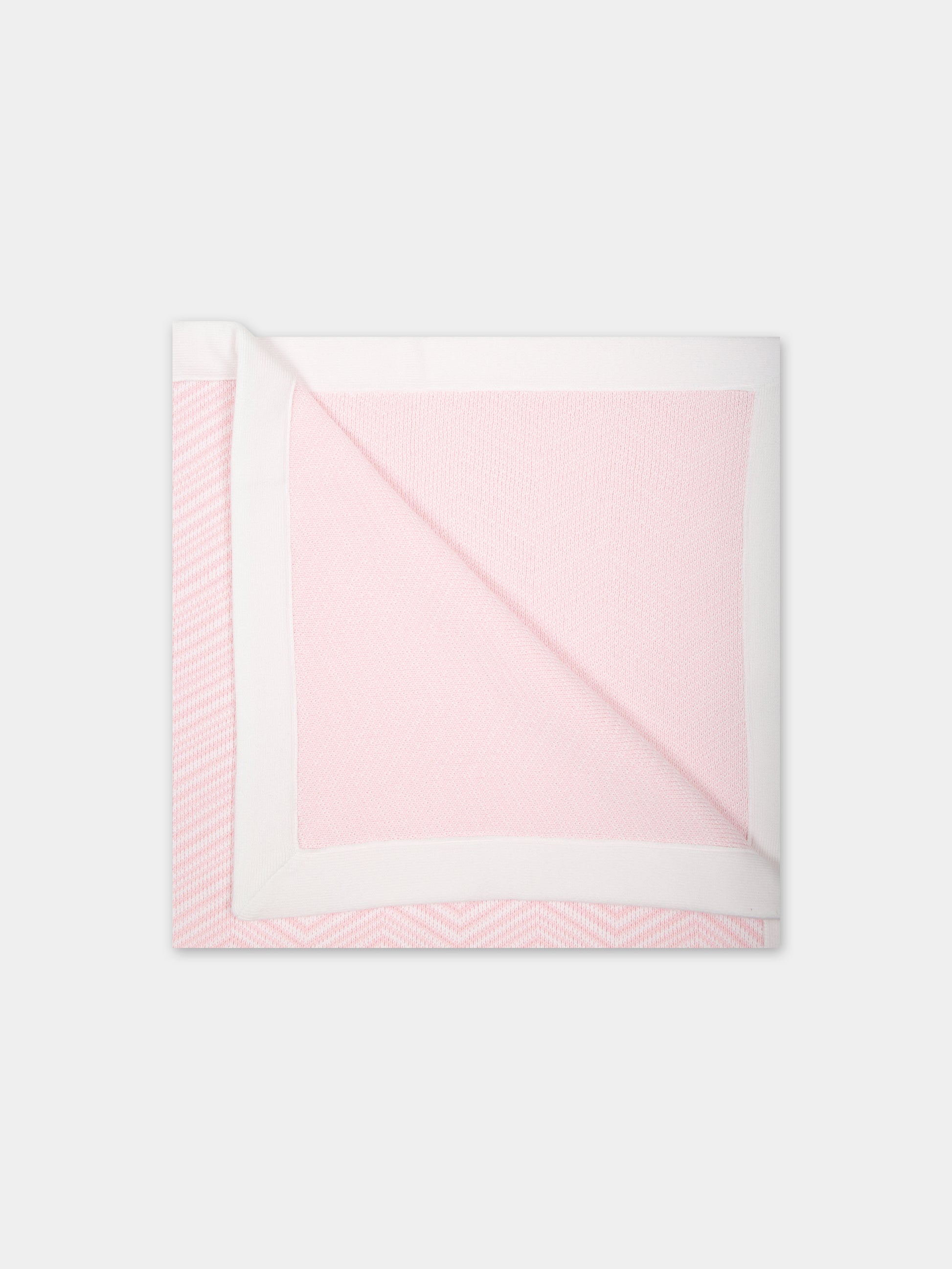 Coperta rosa per neonata con motivo chevron,Missoni,MU0560 X0003 100RS