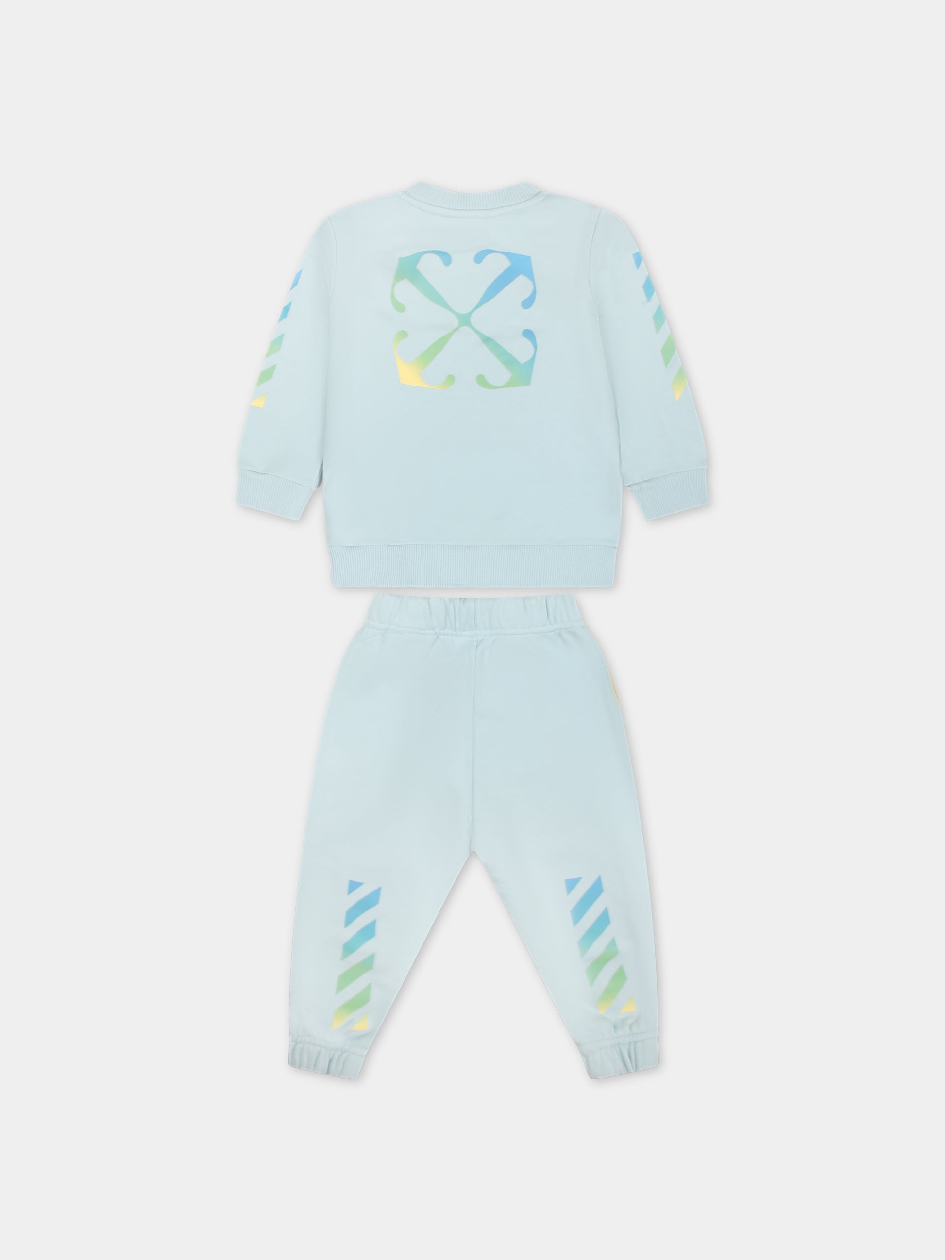 Completo celeste per neonato con logo,Off White,OB2X003S24FLE0014084