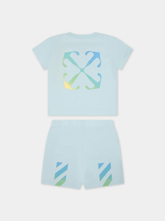 Completo celeste per neonato con logo,Off White,OB2X013S24JER0014084