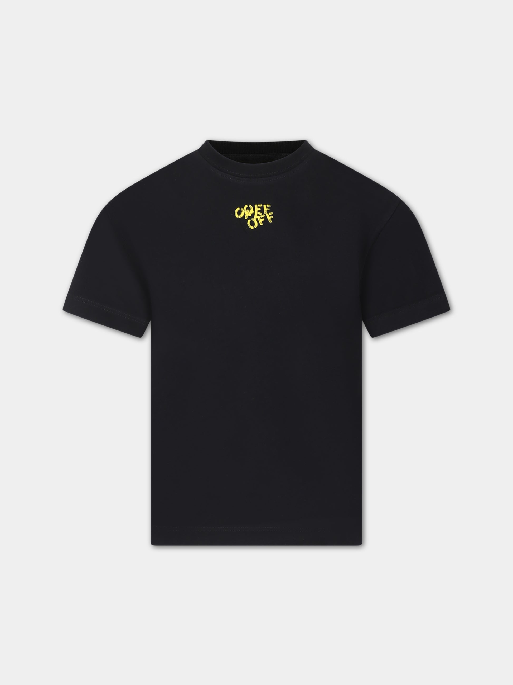 T-shirt nera per bambino con logo,Off White,OBAA002S24JER0071018
