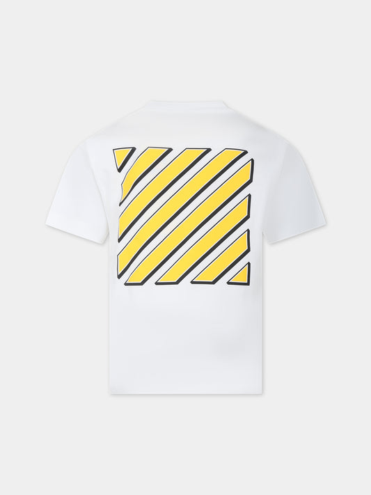 T-shirt bianca per bambino con logo,Off White,OBAA002S24JER0090118