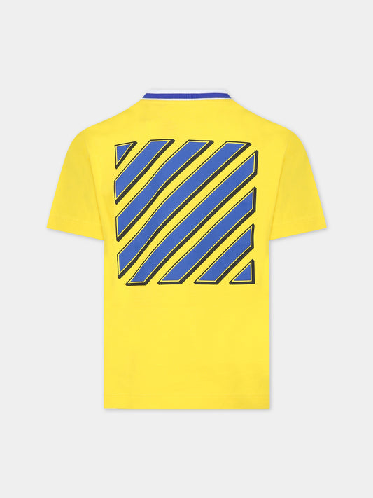 T-shirt gialla per bambino con logo,Off White,OBAA010S24JER0011845