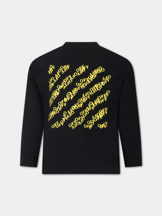 T-shirt nera per bambino con logo,Off White,OBAB001S24JER0041018