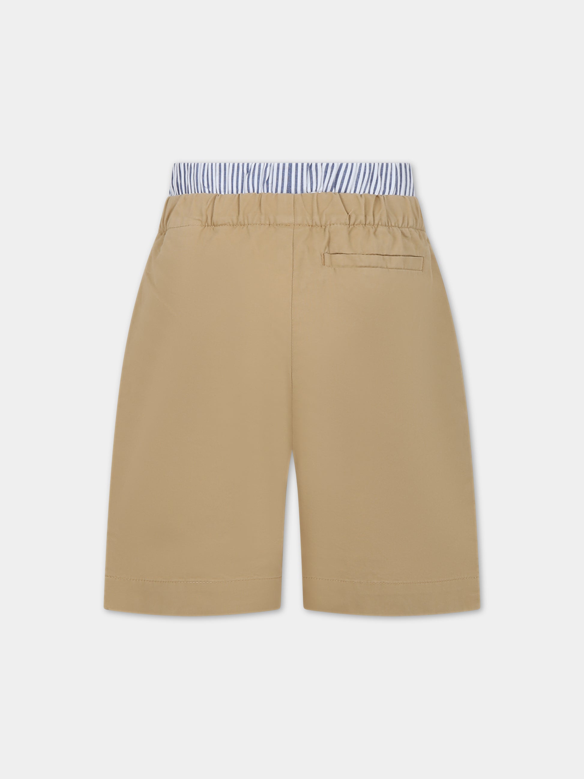 Shorts beige per bambino con logo,Off White,OBCB012S24FAB0016145