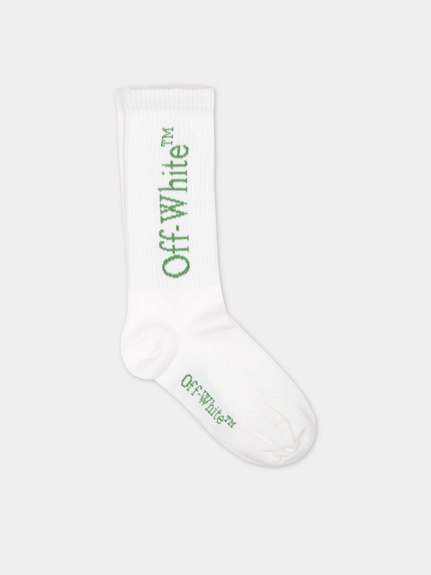 Calze bianche per bambino con logo,Off White,OBRA003S24KNI0010155