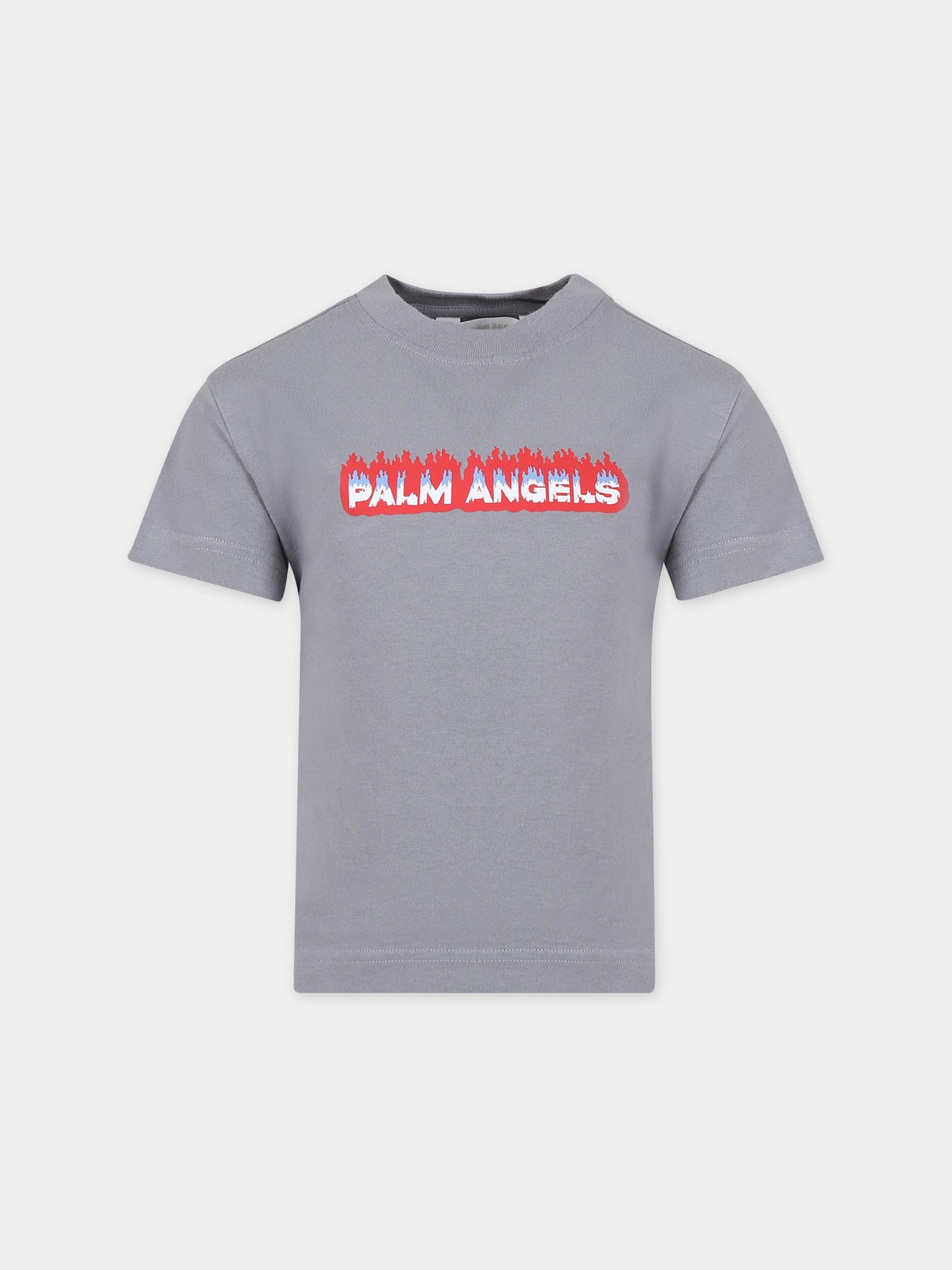 T-shirt grigia per bambino con logo,Palm Angels,PBAA003S24JER0030725