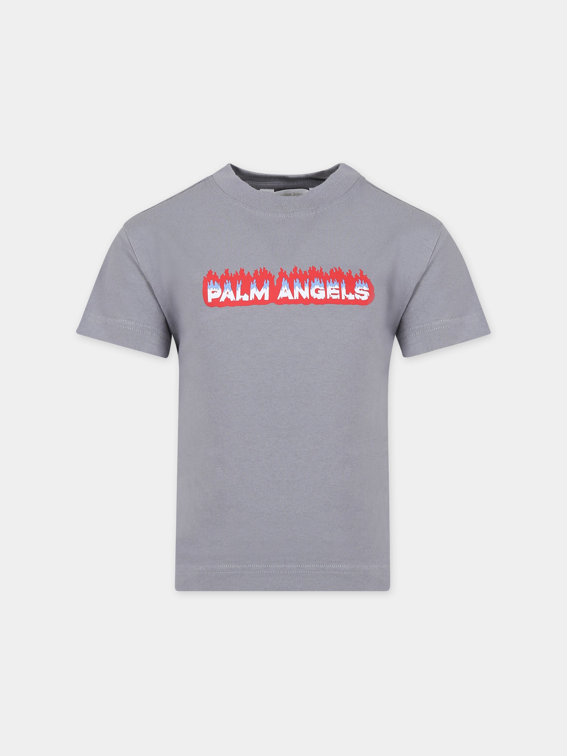 T-shirt grigia per bambino con logo,Palm Angels,PBAA003S24JER0030725