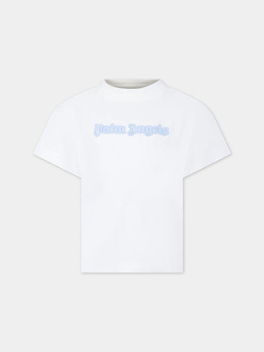 T-shirt bianca per bambino con logo,Palm Angels,PBAA003S24JER0050340