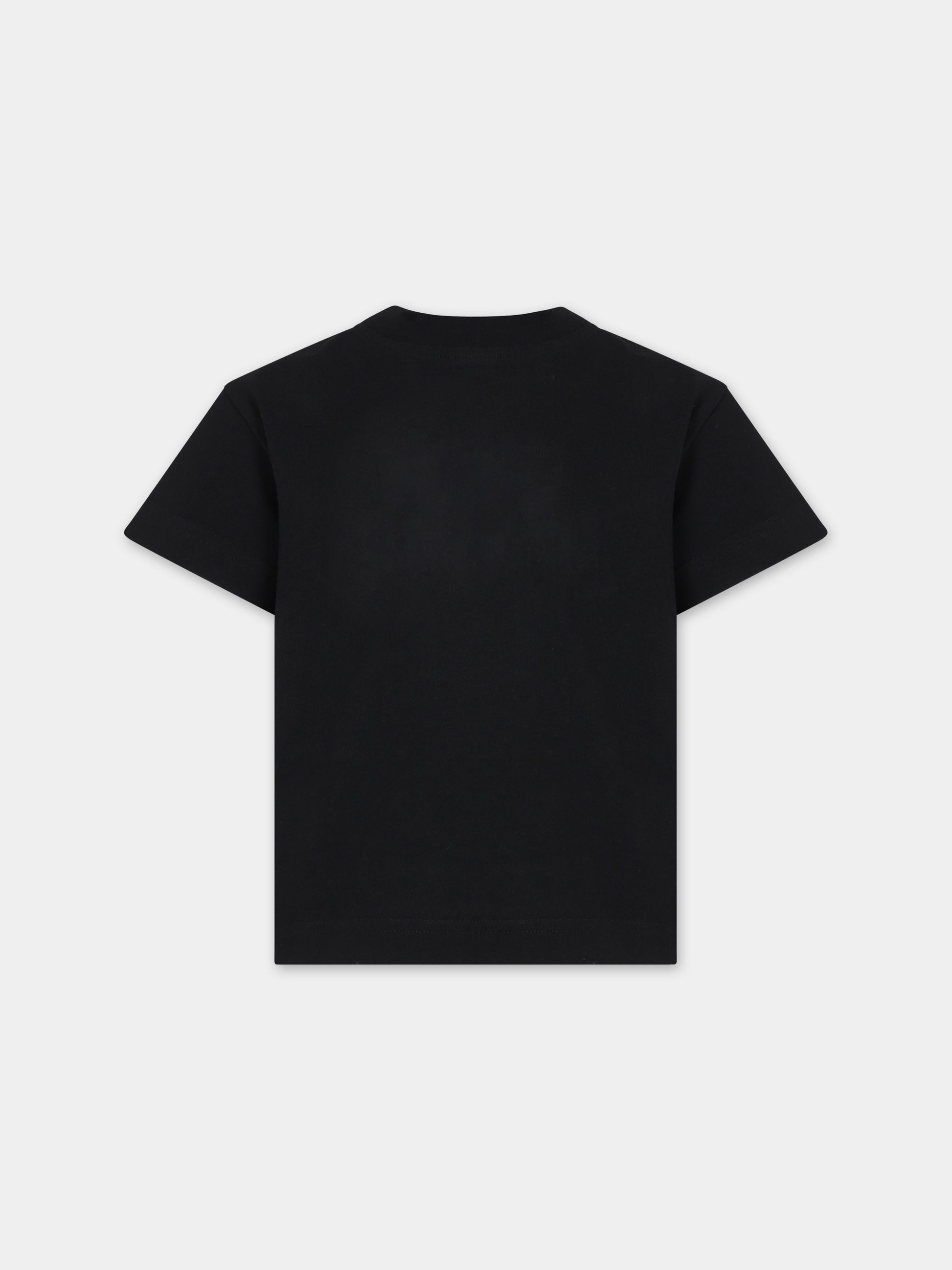 T-shirt nera per bambino con logo e stampa,Palm Angels,PBAA003S24JER0061010