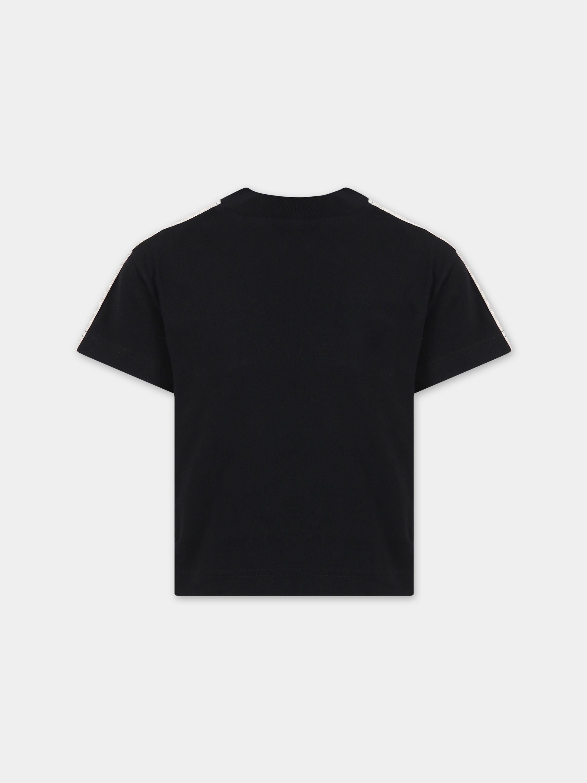 T-shirt nera per bambino con logo,Palm Angels,PBAA011S24JER0011001