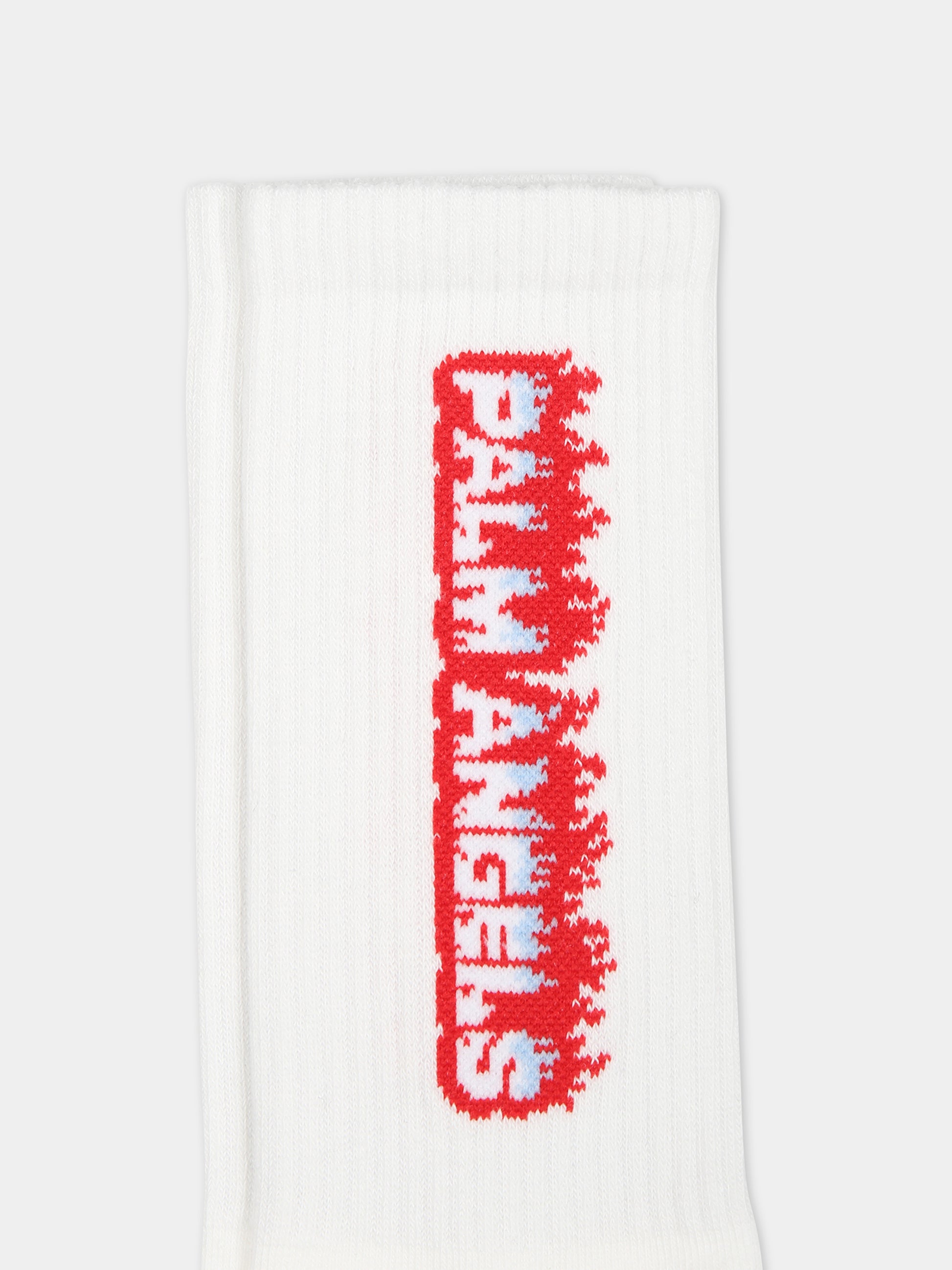 Calze bianche per bambino con logo,Palm Angels,PBRA005S24KNI0020125