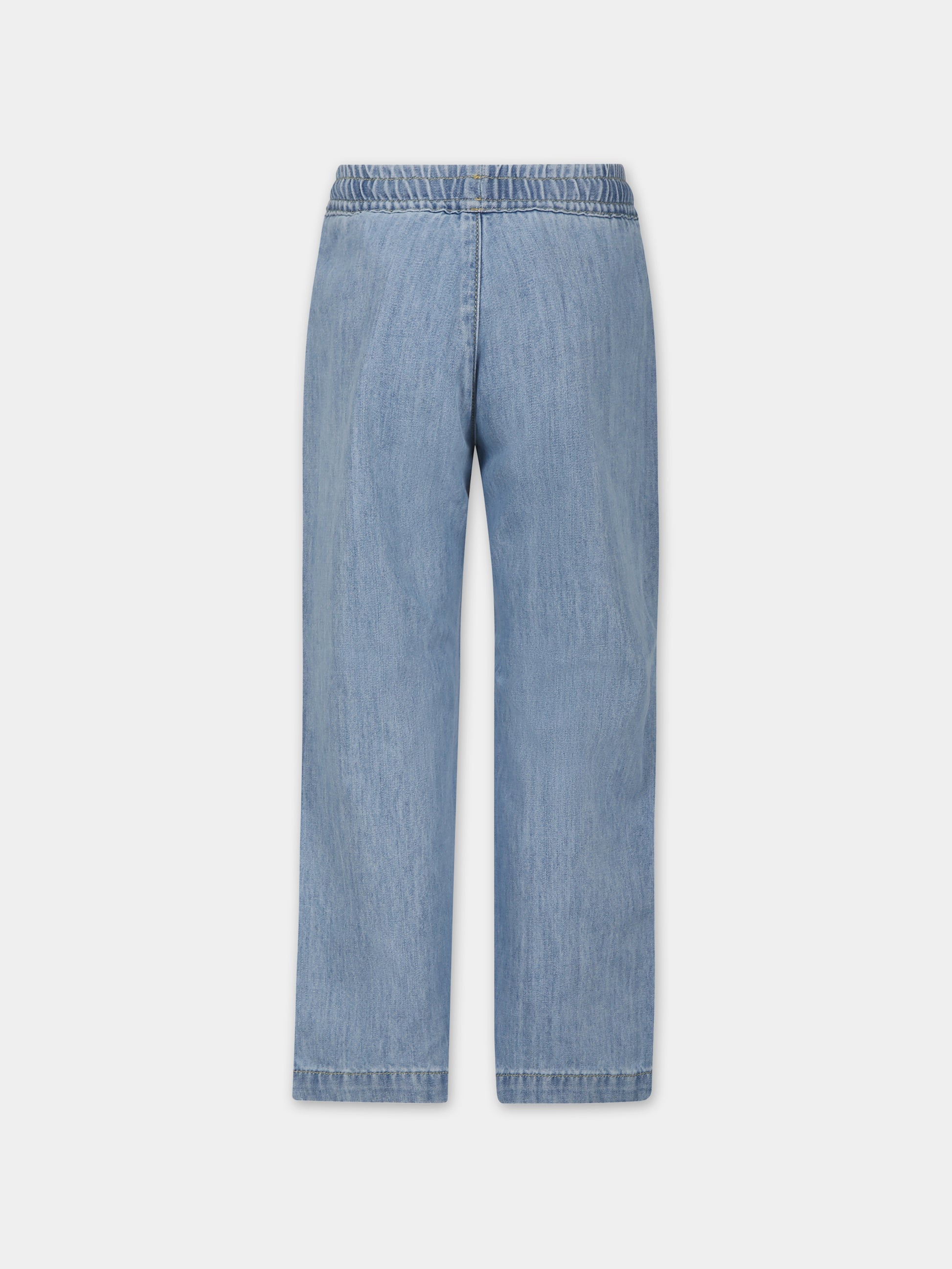 Jeans per bambino con bande e logo,Palm Angels,PBYB003S24DEN0014545