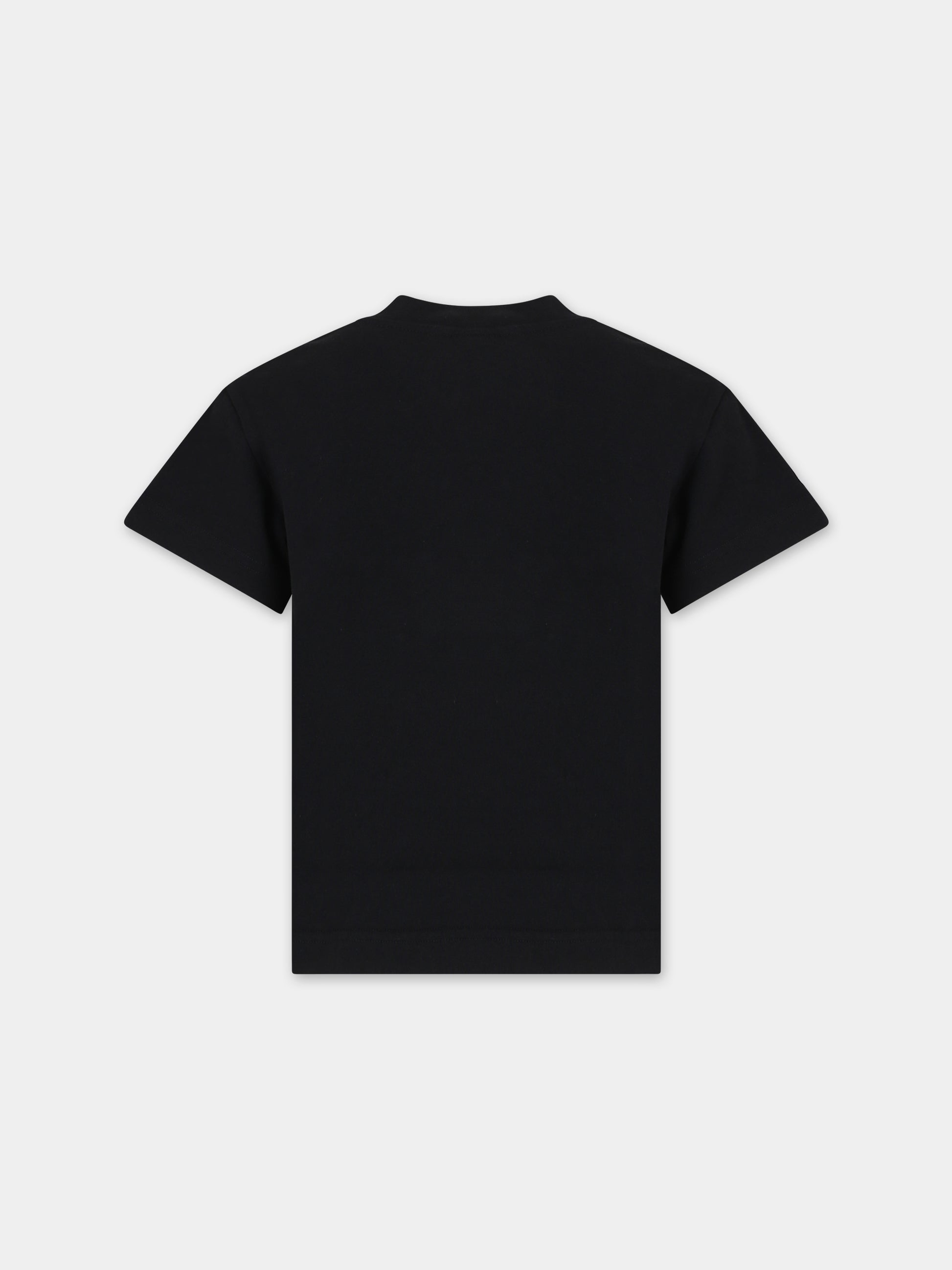 T-shirt nera per bambina con orso,Palm Angels,PGAA002S24JER0021060