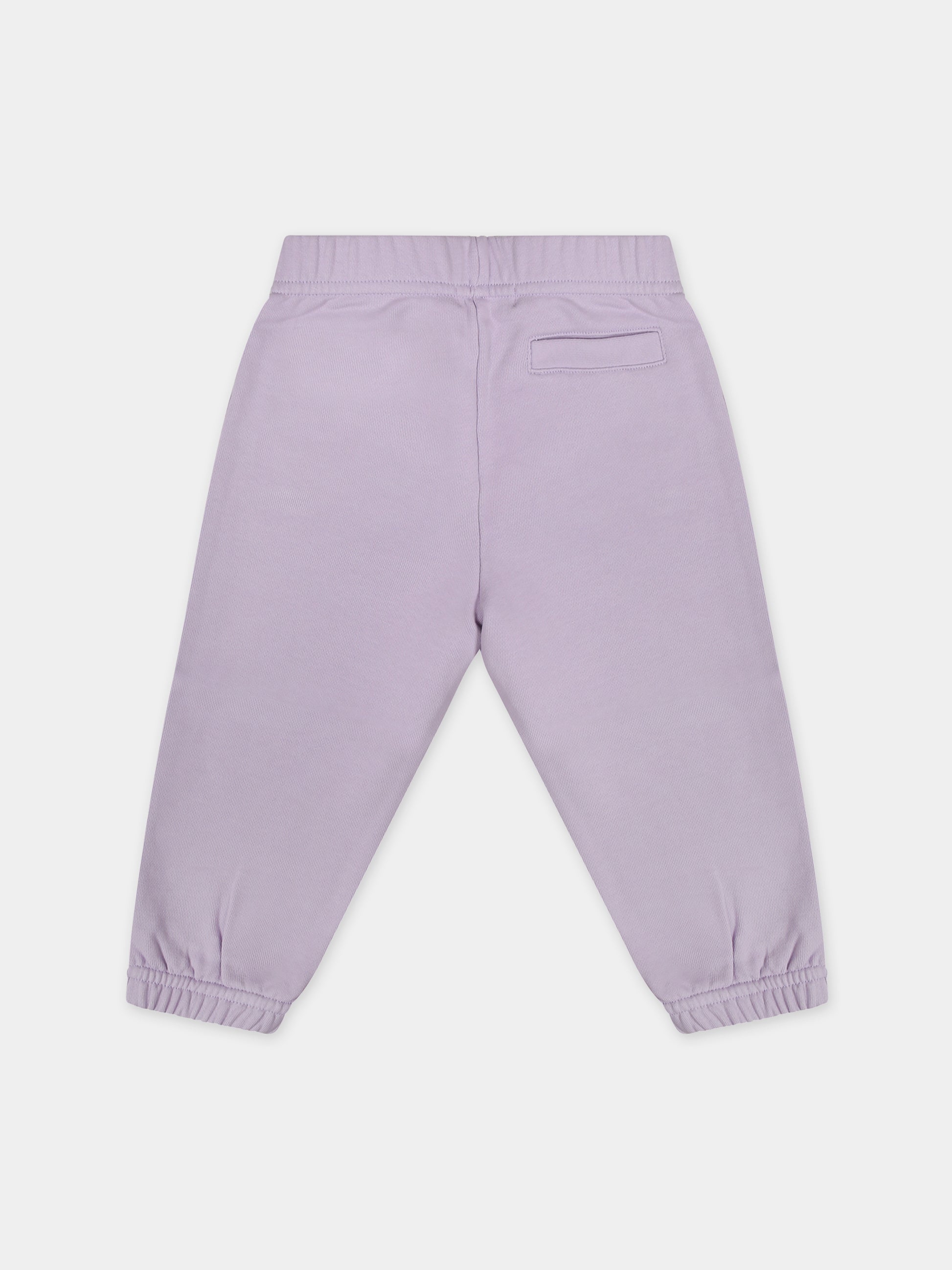 Pantaloni viola per neonata con logo,Palm Angels,PGXD002S24FLE0013801