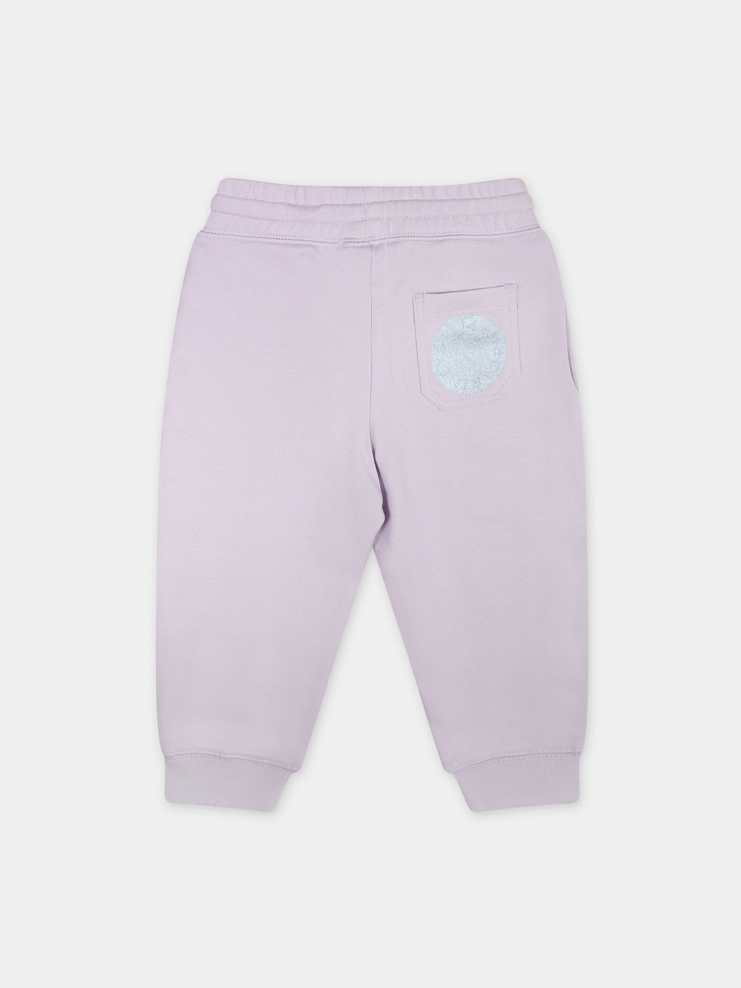 Pantaloni viola per neonata con logo,Stella Mccartney Kids,TU6B00 Z0499 576