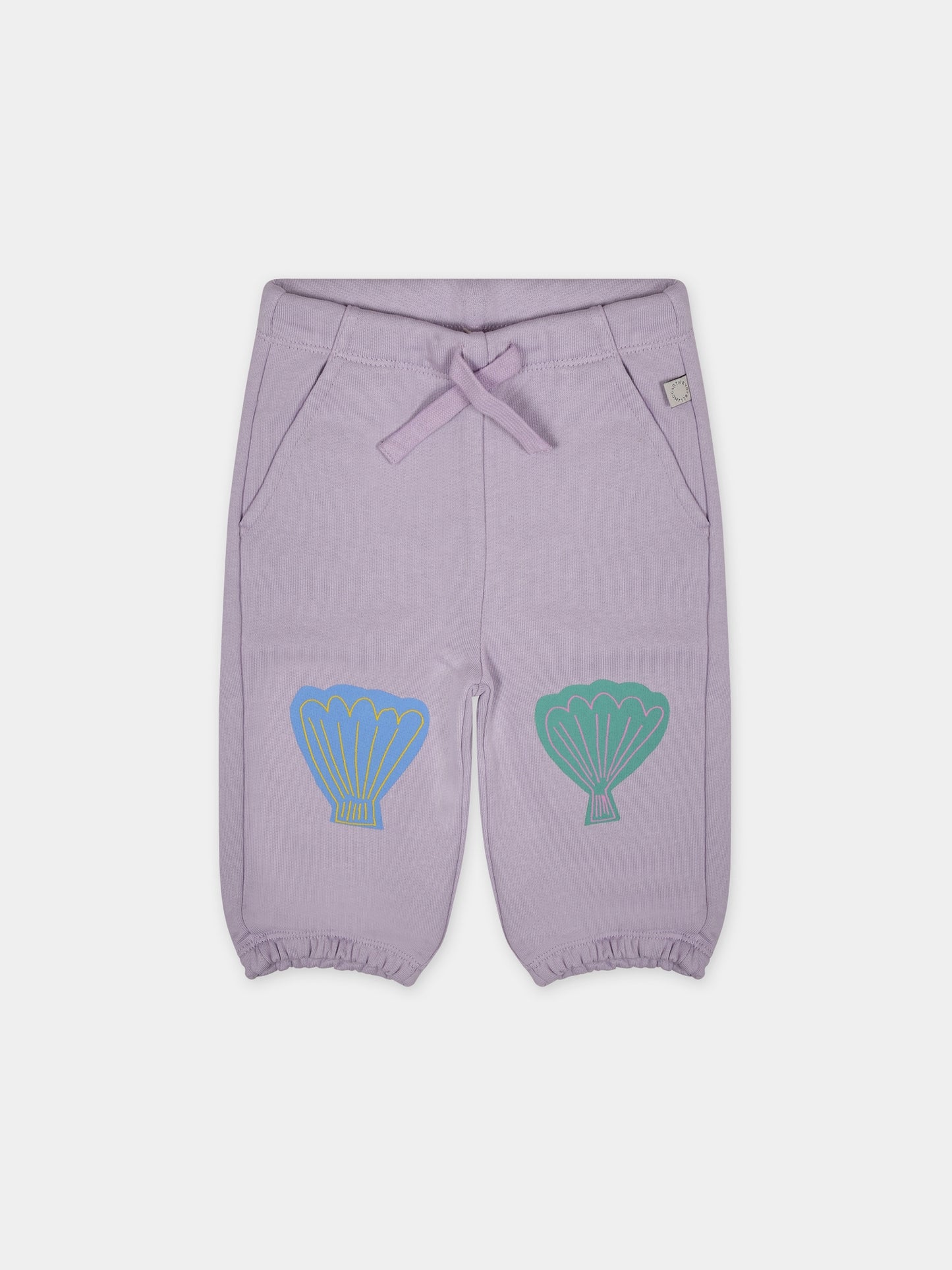 Pantaloni viola per neonata con conchiglie,Stella Mccartney Kids,TU6090 Z0499 572