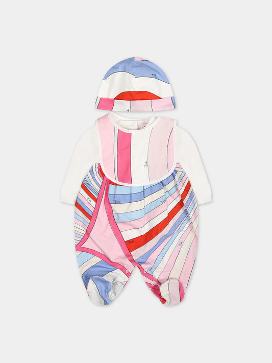 Set tutina multicolor per neonata,Emilio Pucci Junior,PUB040 J0369 105MC