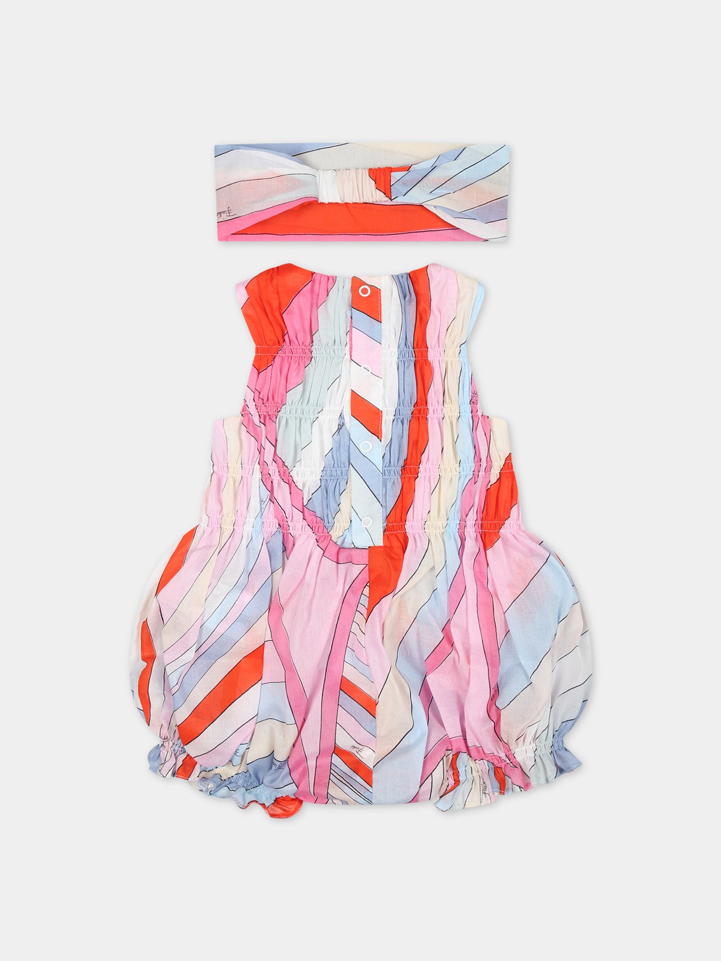 Pagliaccetto multicolor per neonata con iconica stampa multicolor,Emilio Pucci Junior,PUB050 M0035 105MC